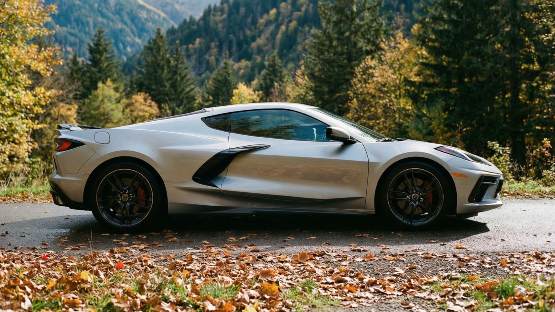 Осінній заїзд Corvette Шпалери