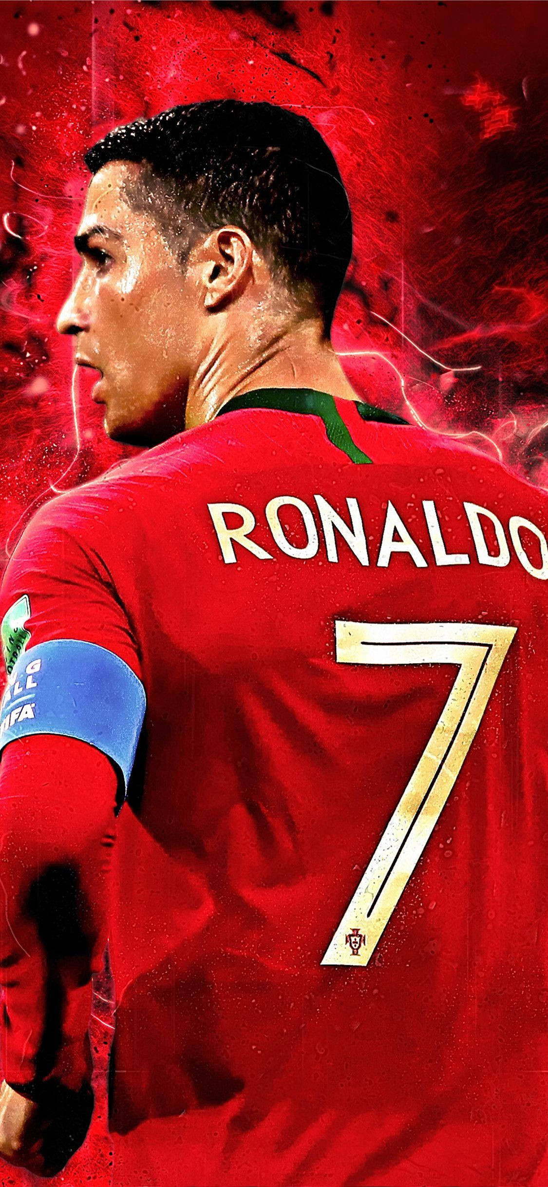 Червоний CR7 Кріштіану Роналду для iPhone Шпалери