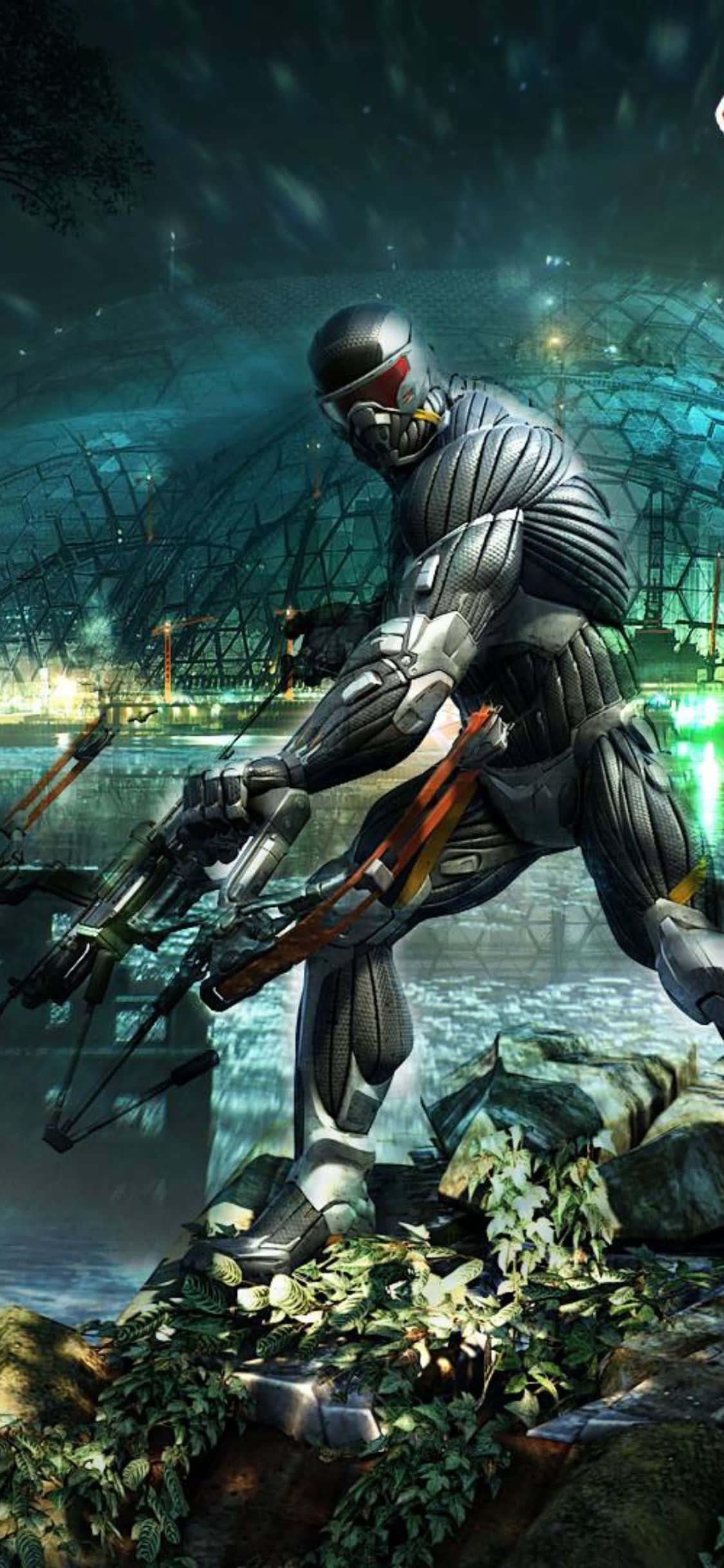 Откройте жар битвы с Crysis 3 на вашем iPhone X Шпалери