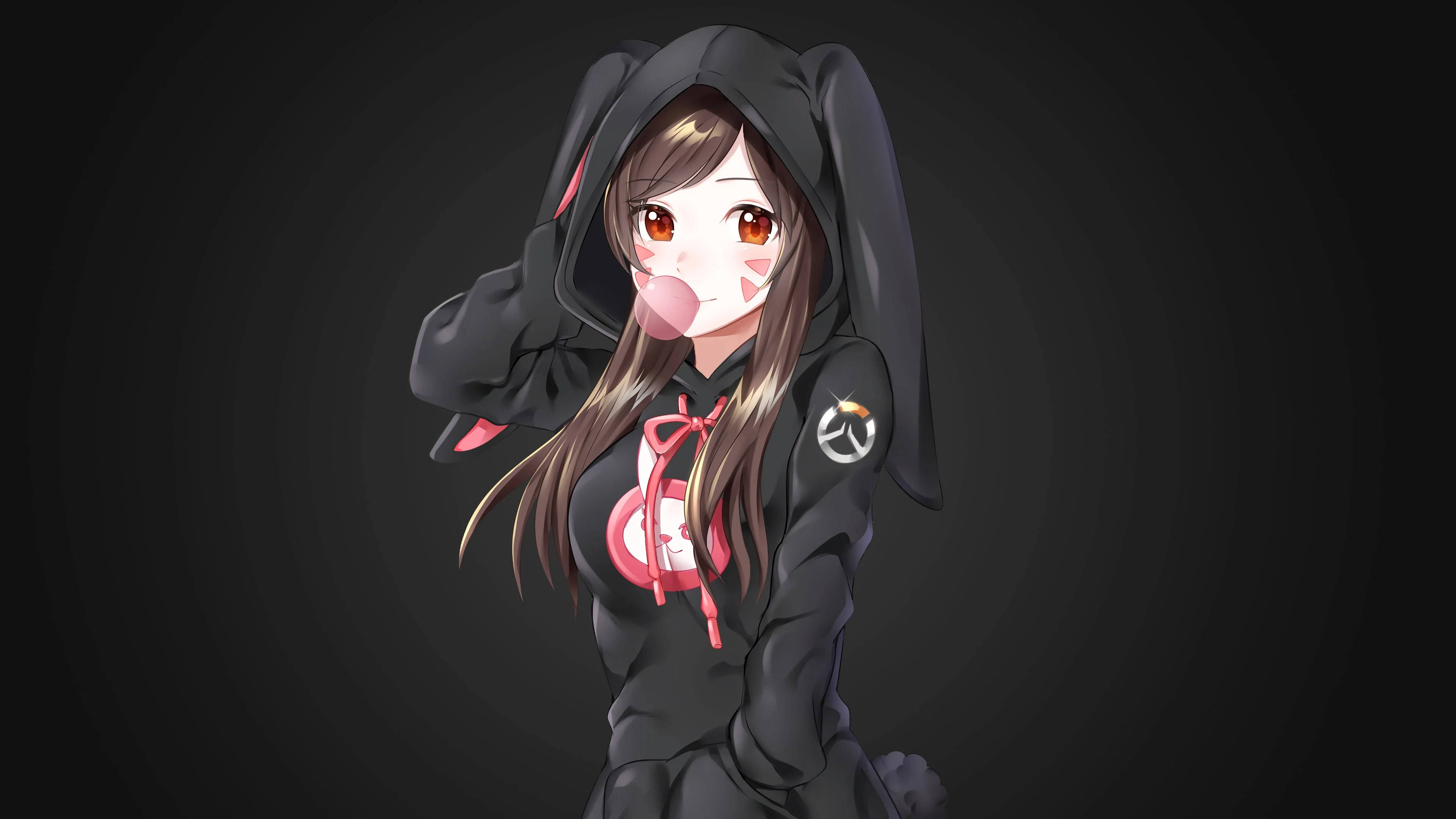 Дівчина аніме в худі D.Va Шпалери