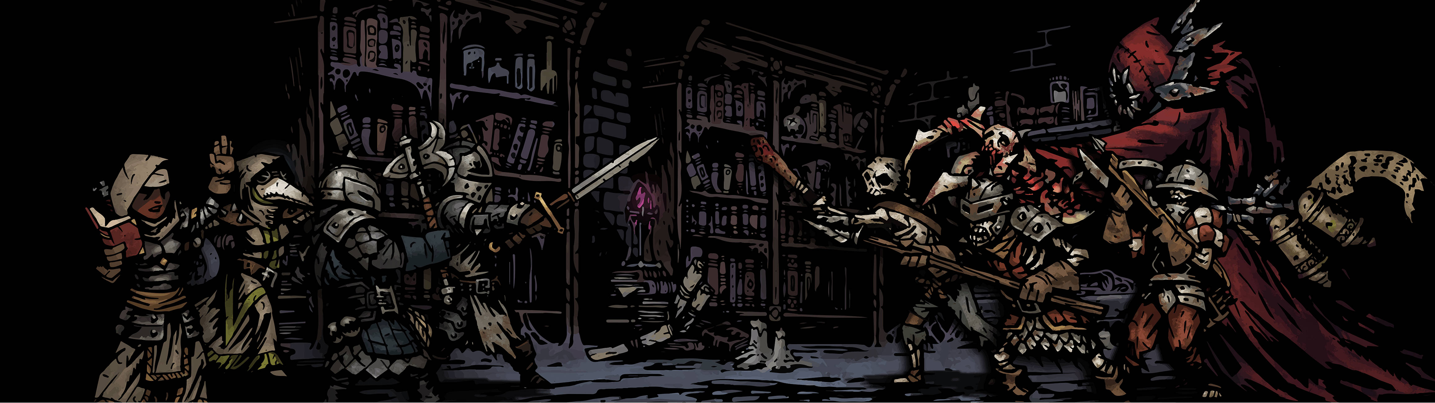 «Испытайте Darkest Dungeon с двумя мониторами» Шпалери