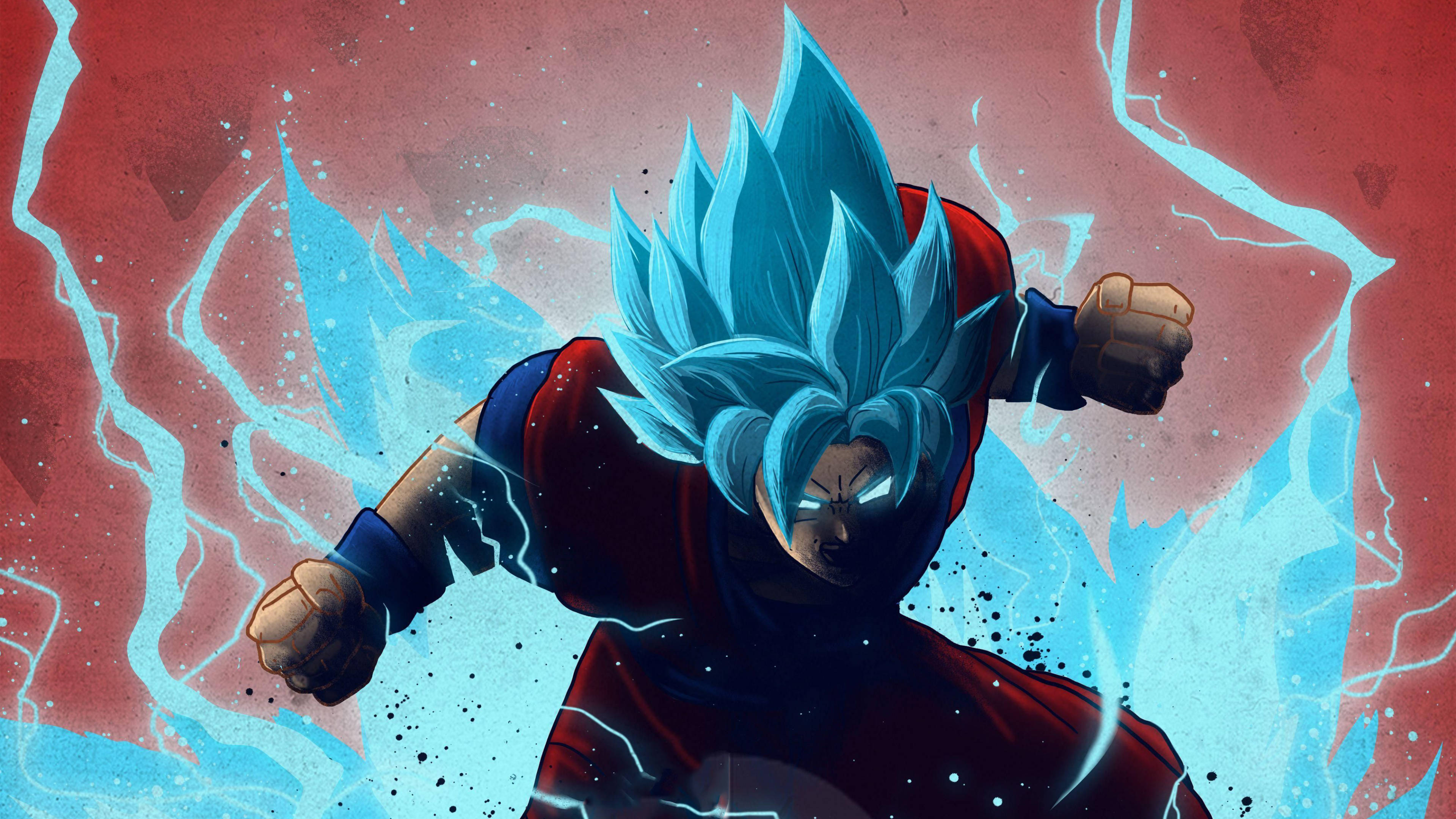 Супер Сайян Блу Ґоку DBZ 4K Шпалери