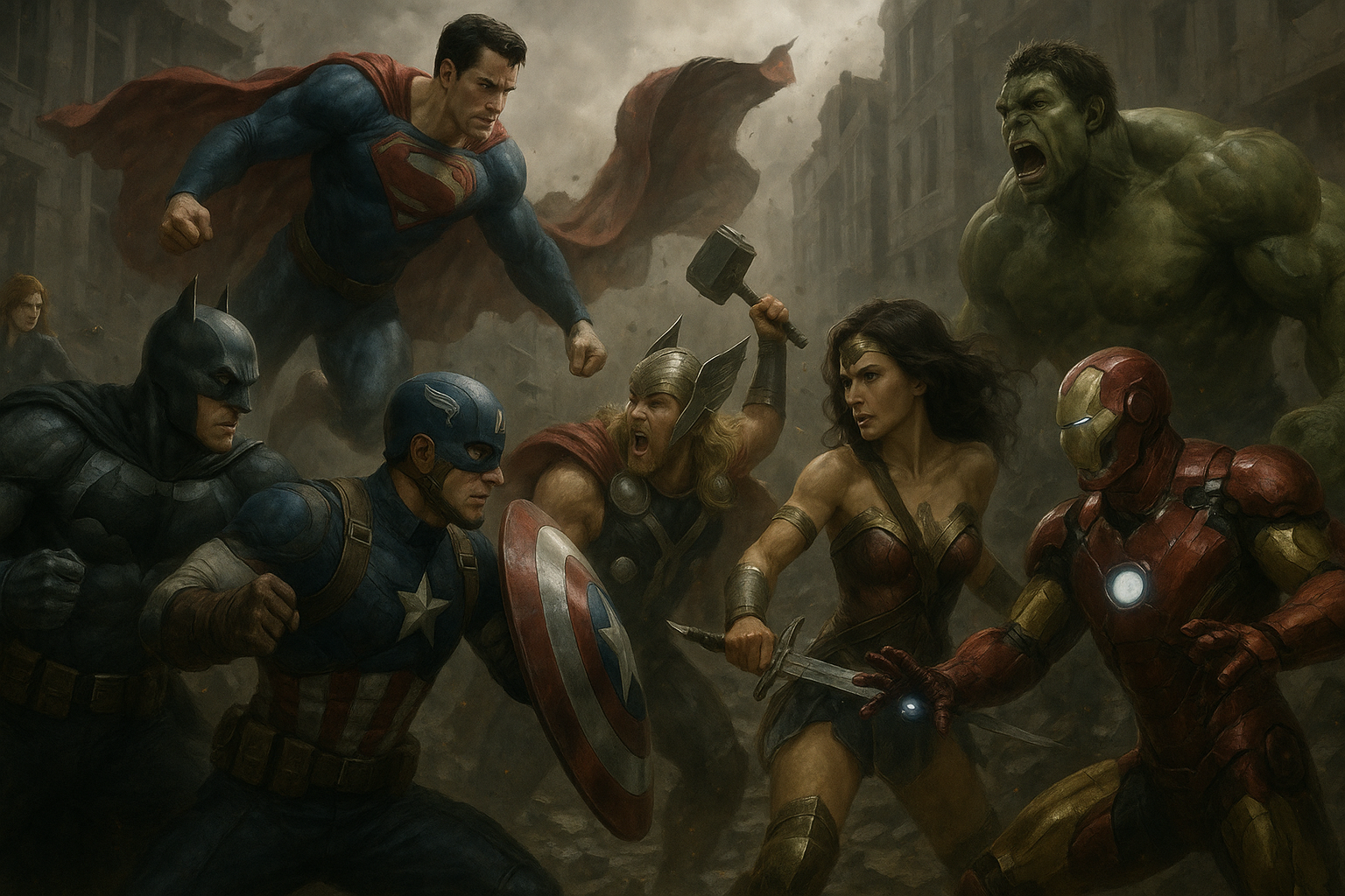DC проти MARVEL РЕАЛІСТИЧНЕ Шпалери