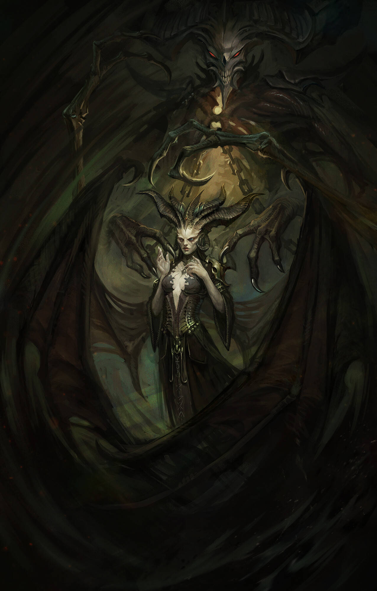 Лилит з Diablo 4 с когтями Шпалери