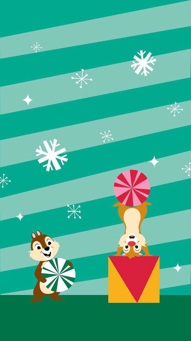 Disney Різдво iPhone Чіп і Дейл Шпалери