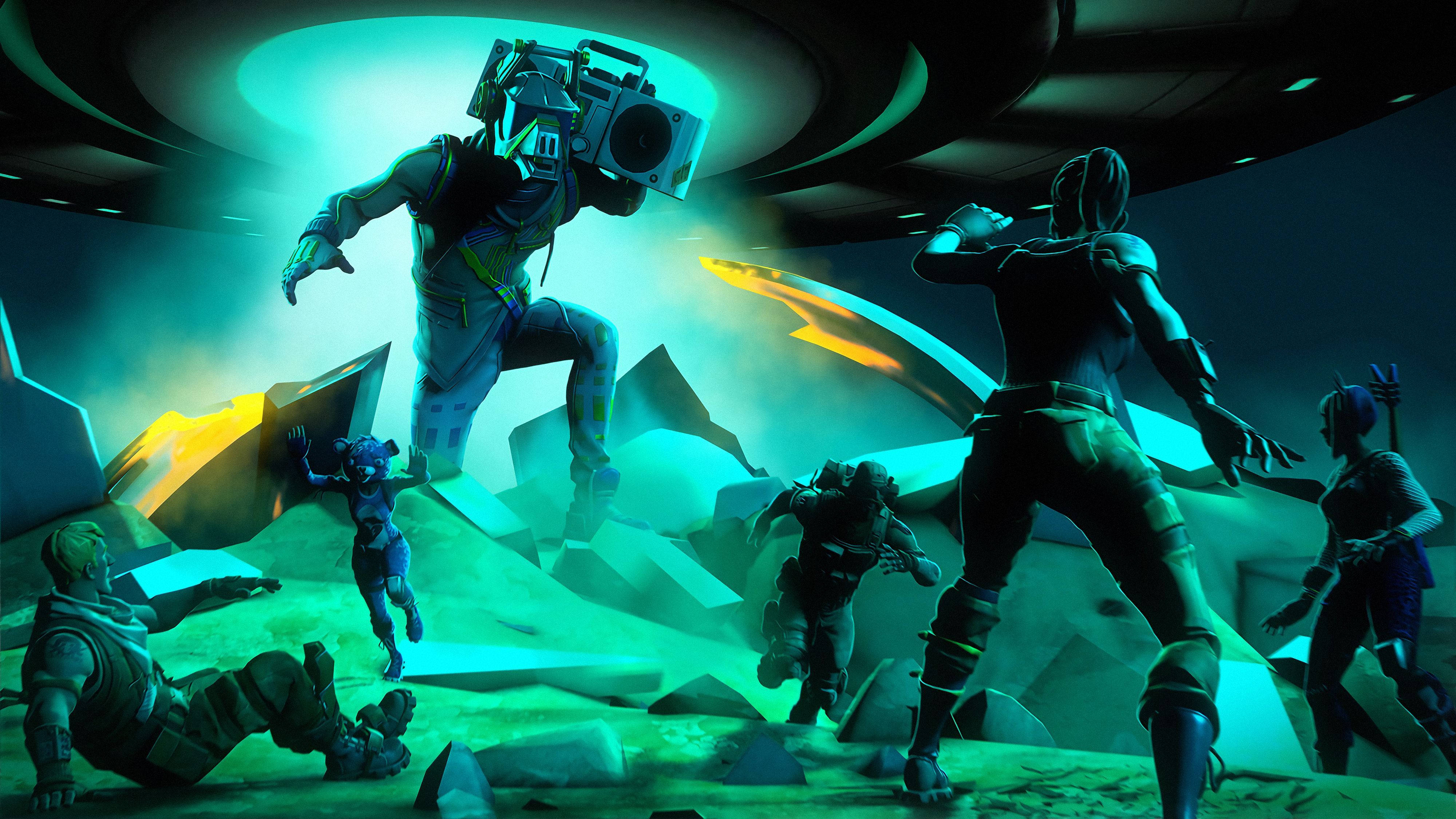 Круте приземлення DJ Yonder з Fortnite Шпалери