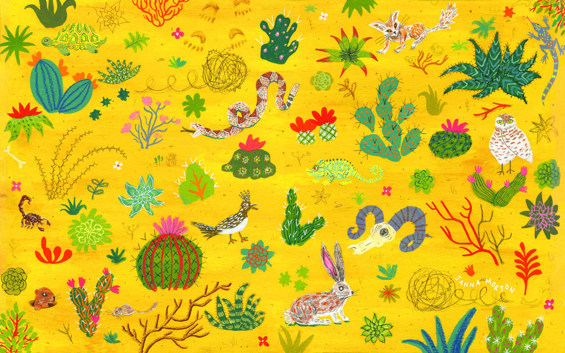 Сукуленти Doodle Tumblr для ноутбука Шпалери