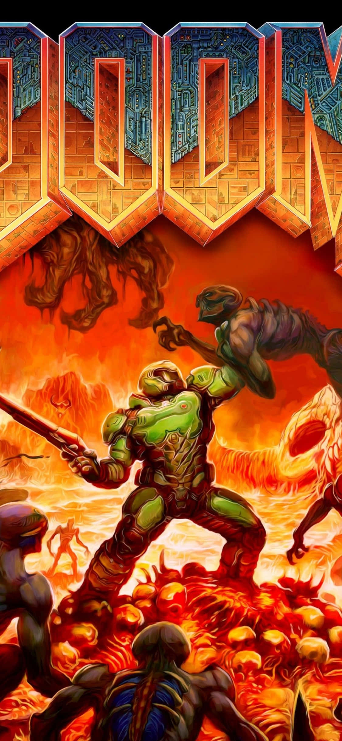 Doom Hell iPhone Xs Background Шпалери