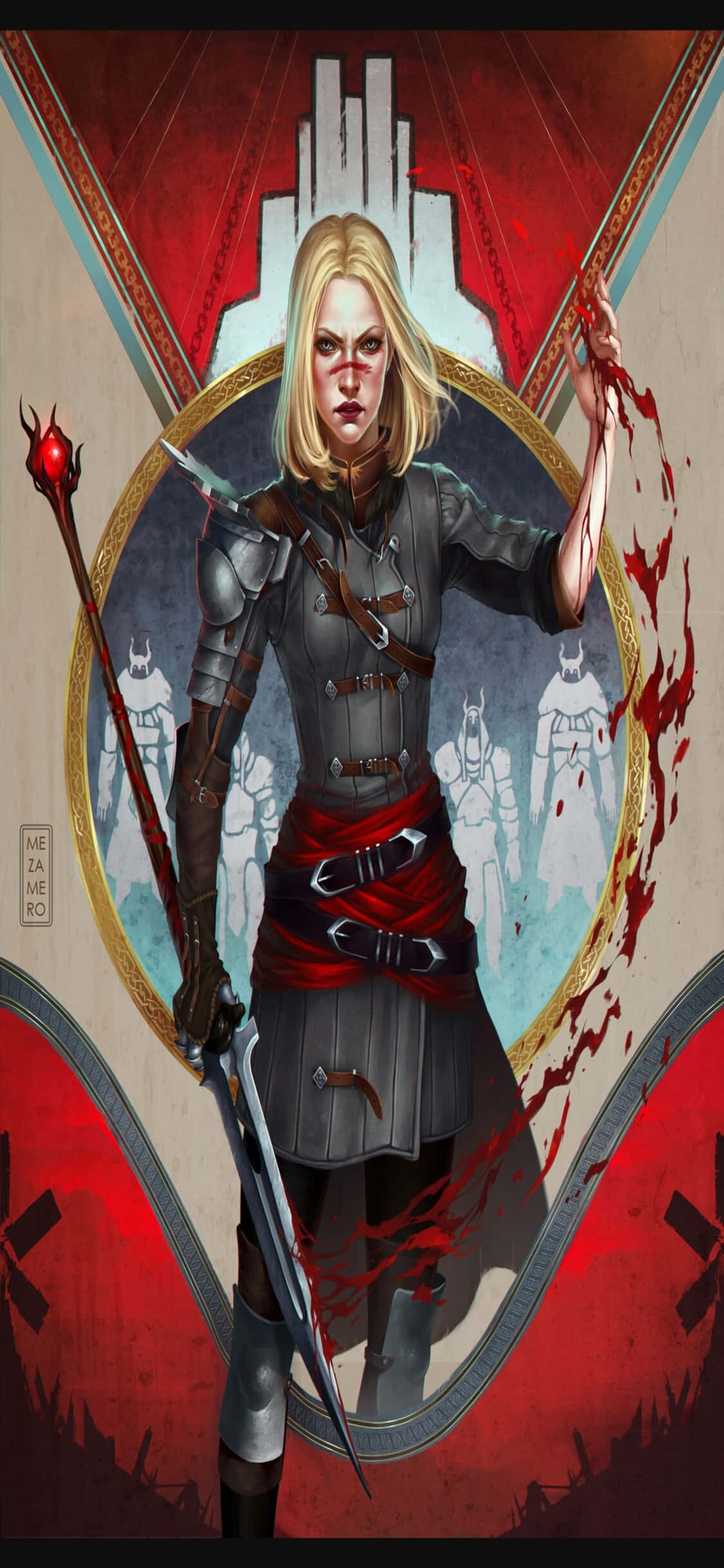 Наслаждайтесь приключениями Dragon Age, исследуя новый iPhone Xs Шпалери