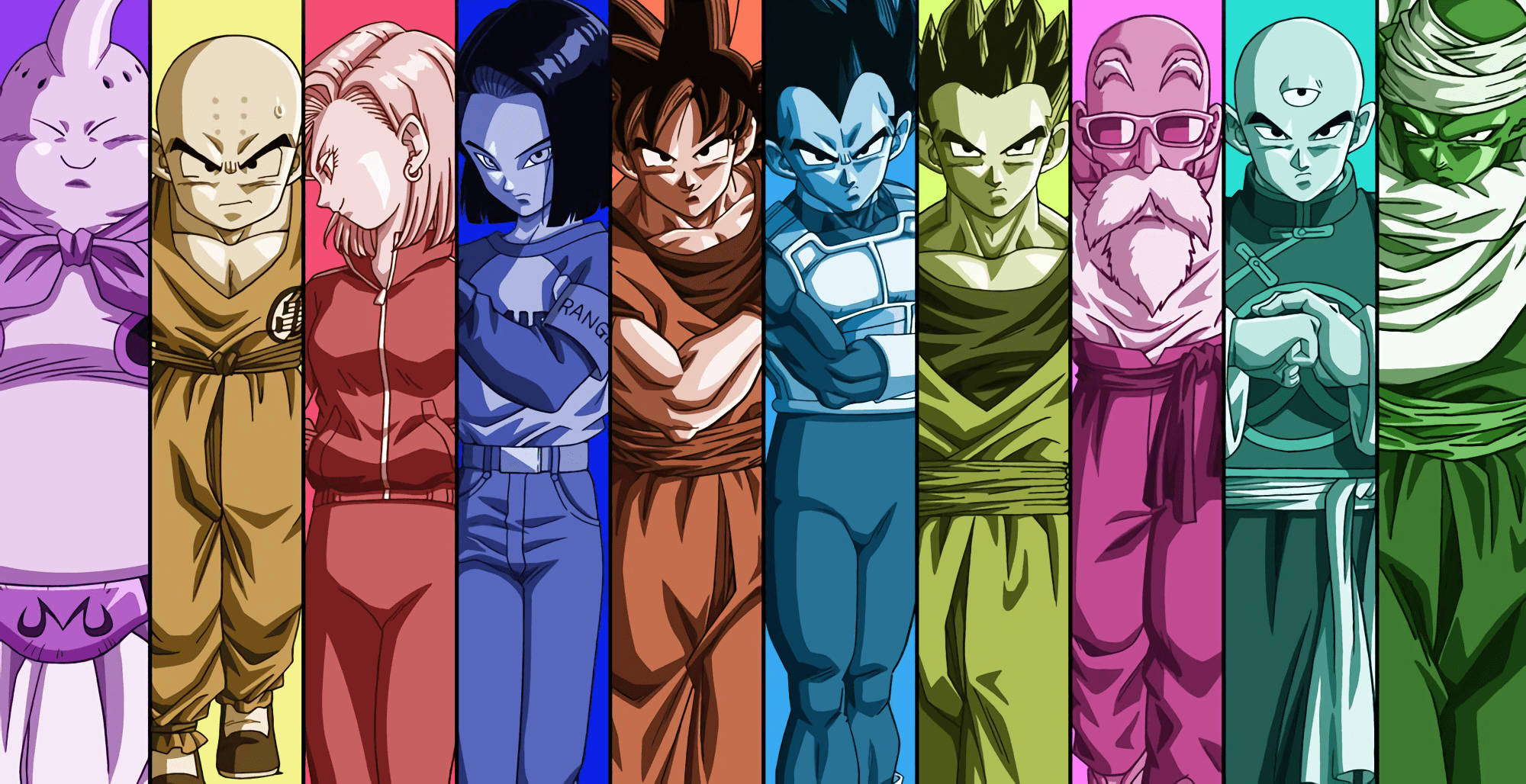Збирайтеся для насиченої подіями пригоди з культовими персонажами Dragon Ball Шпалери