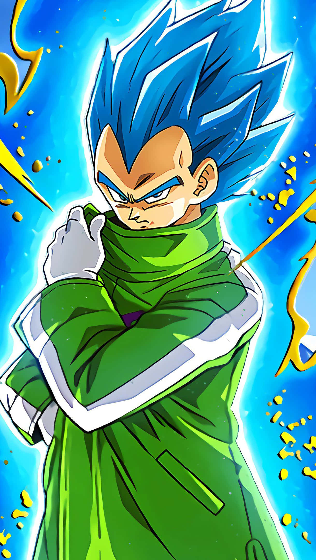 Синій аніме-фон із Вегетою з Dragon Ball Шпалери