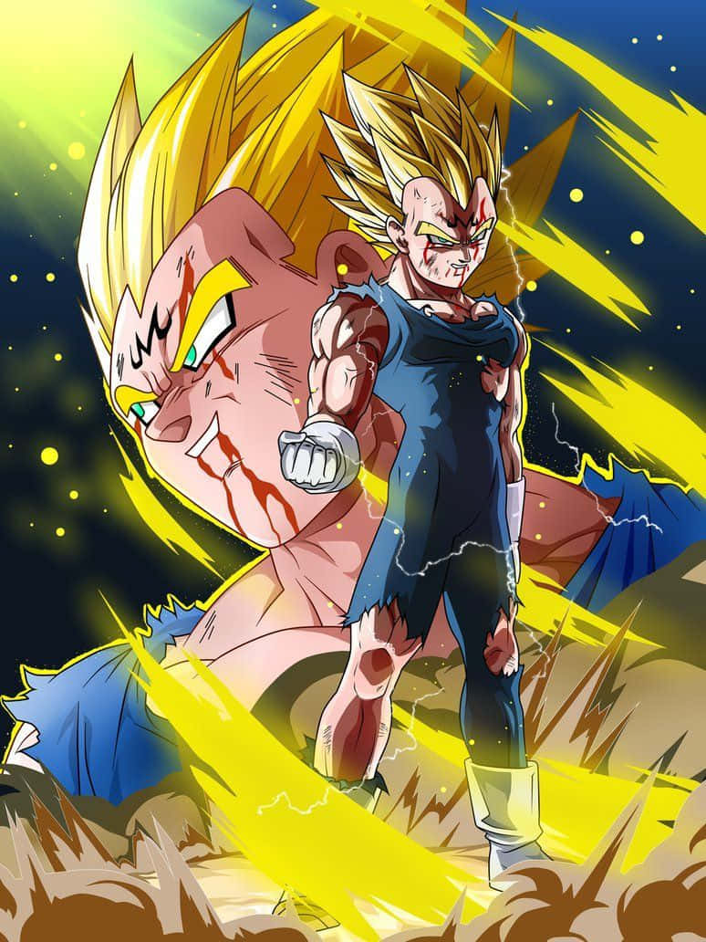 Цифровий арт Маджін Вегета з усмішкою Dragon Ball Шпалери