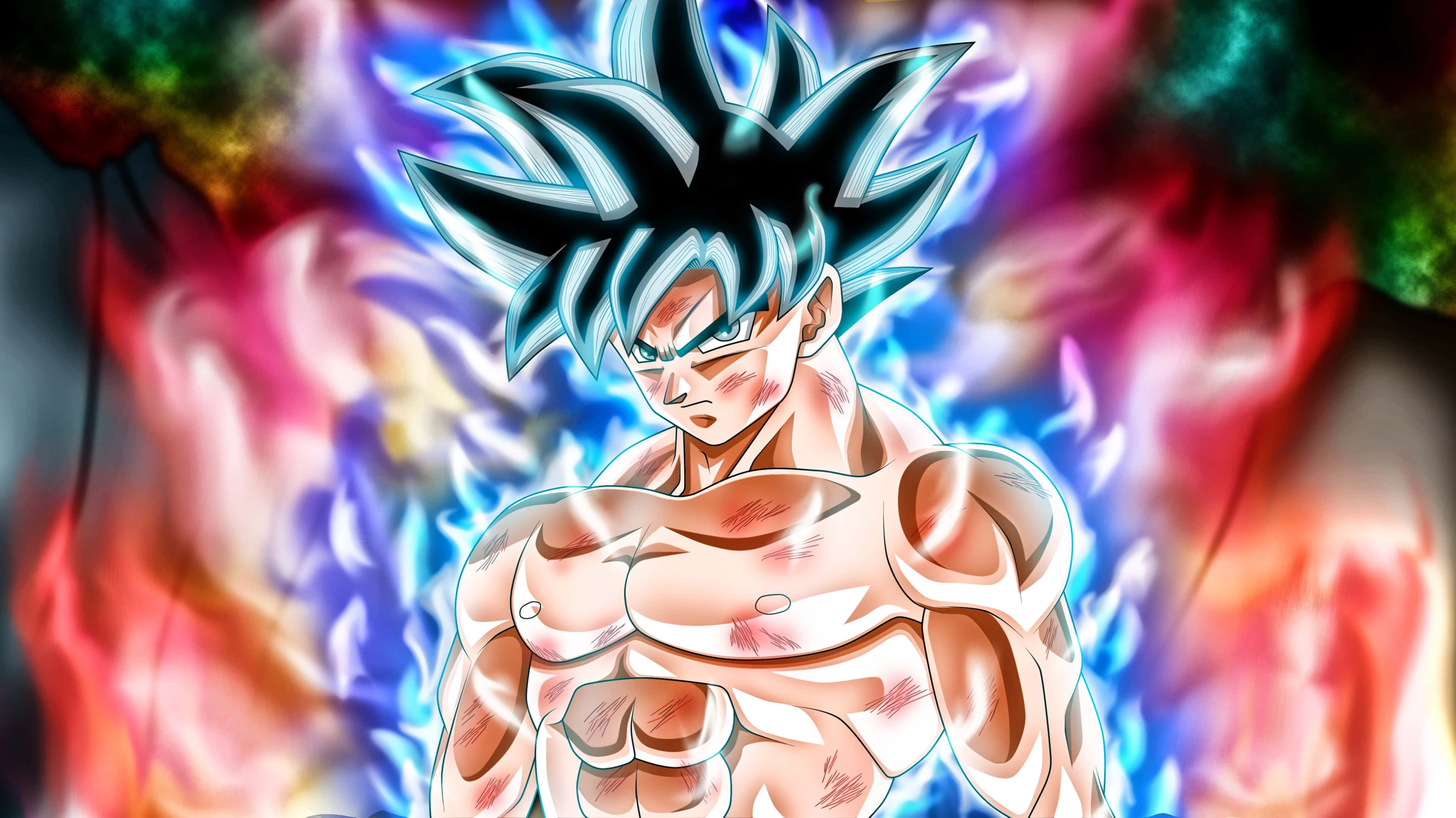 Гоку в синем пламени Dragon Ball Super Шпалери