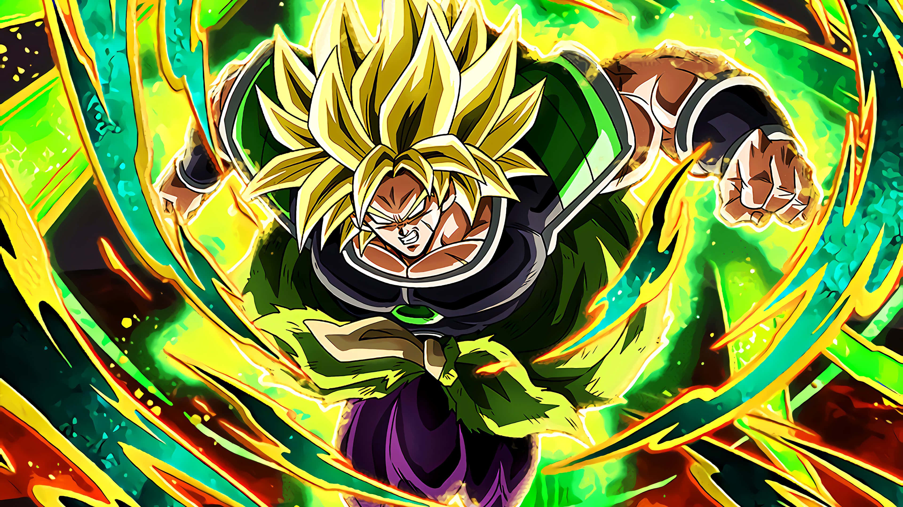 Гоку та Вегета протистоять грізному воїну Бролі в Dragon Ball Super Broly. Шпалери