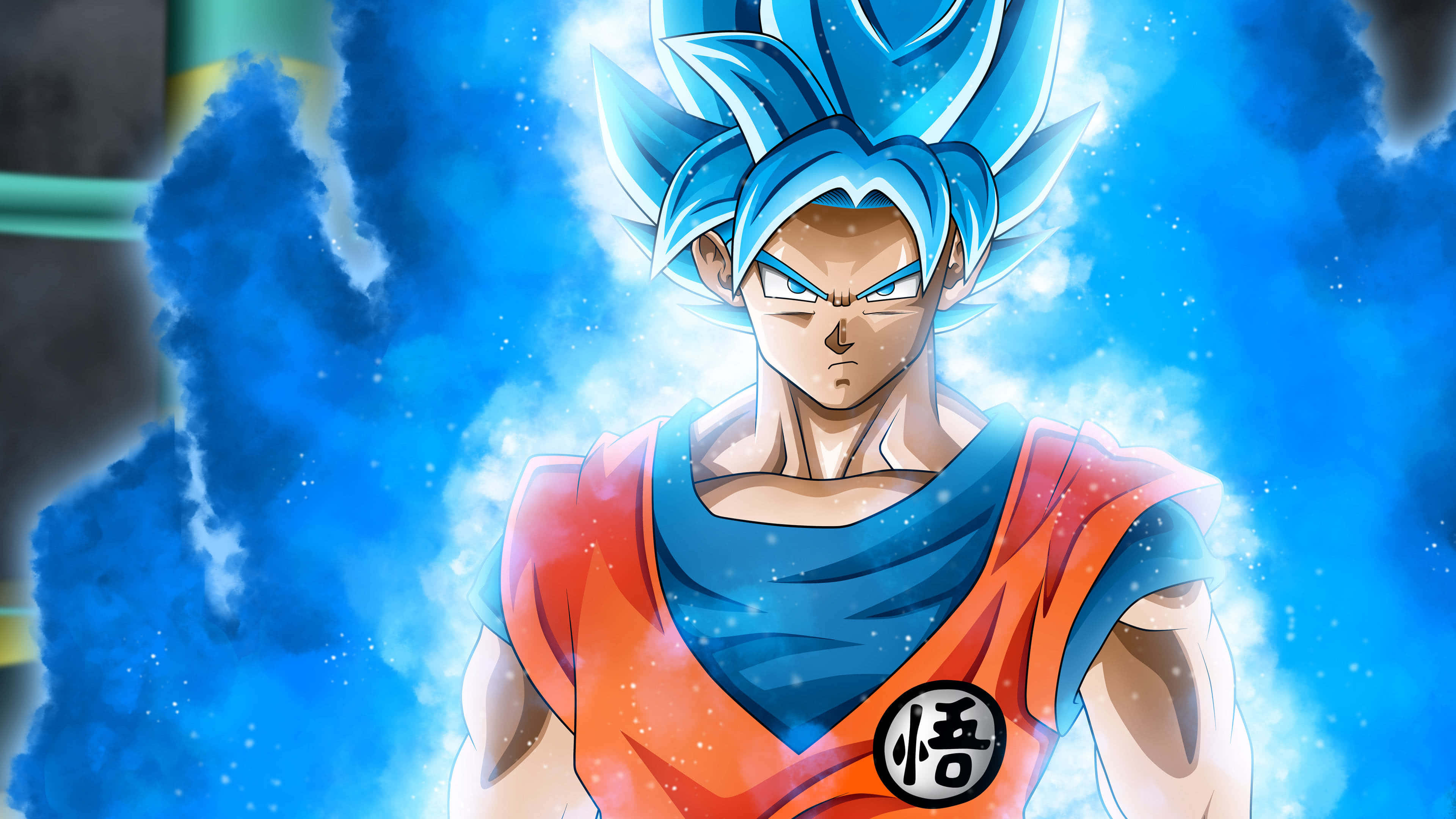 Гоку в синьому полум'ї Dragon Ball Super Шпалери