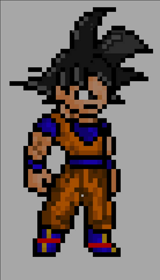 Пиксель-арт Гоку Dragon Ball Шпалери