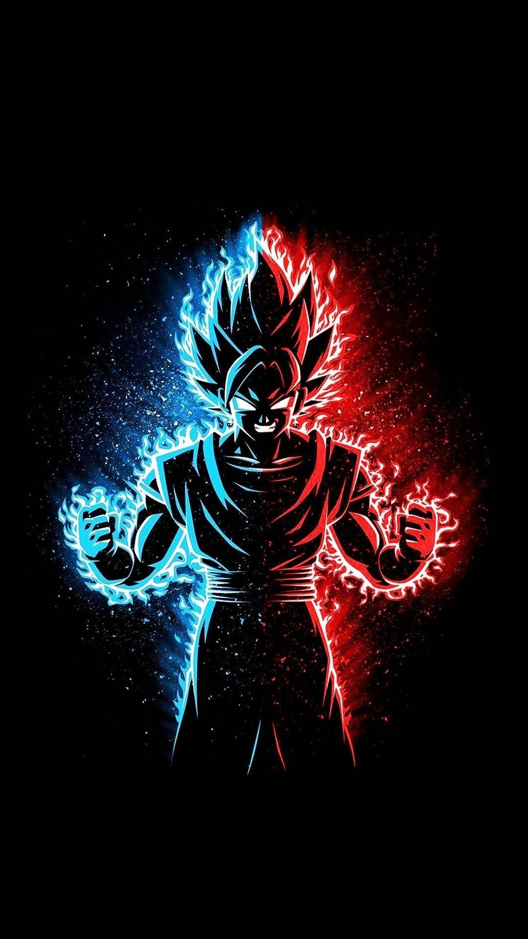 Крутий синьо-червоний Dragon Ball Z Шпалери