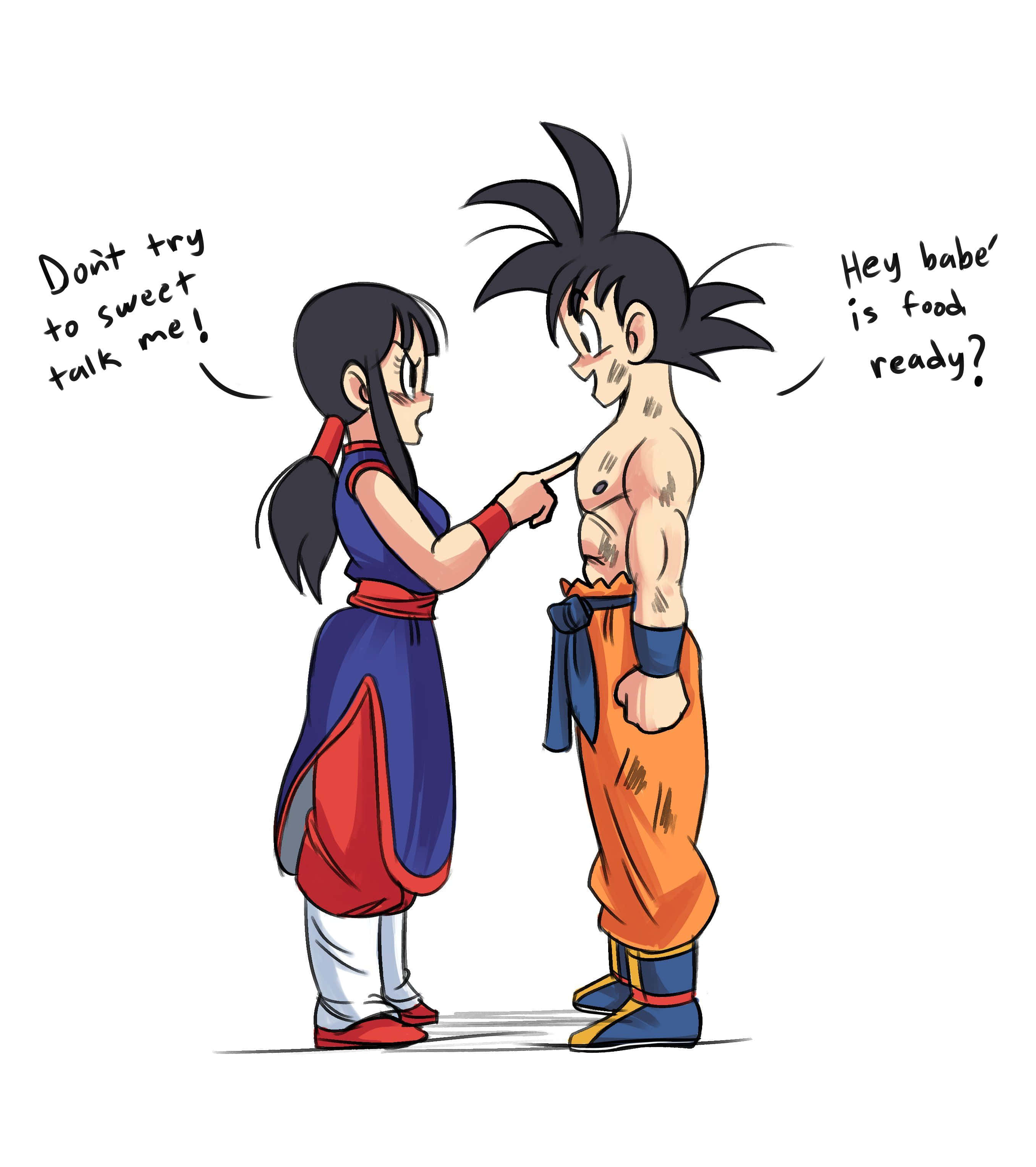 Розмова Гоку и Чичи из Dragon Ball Шпалери