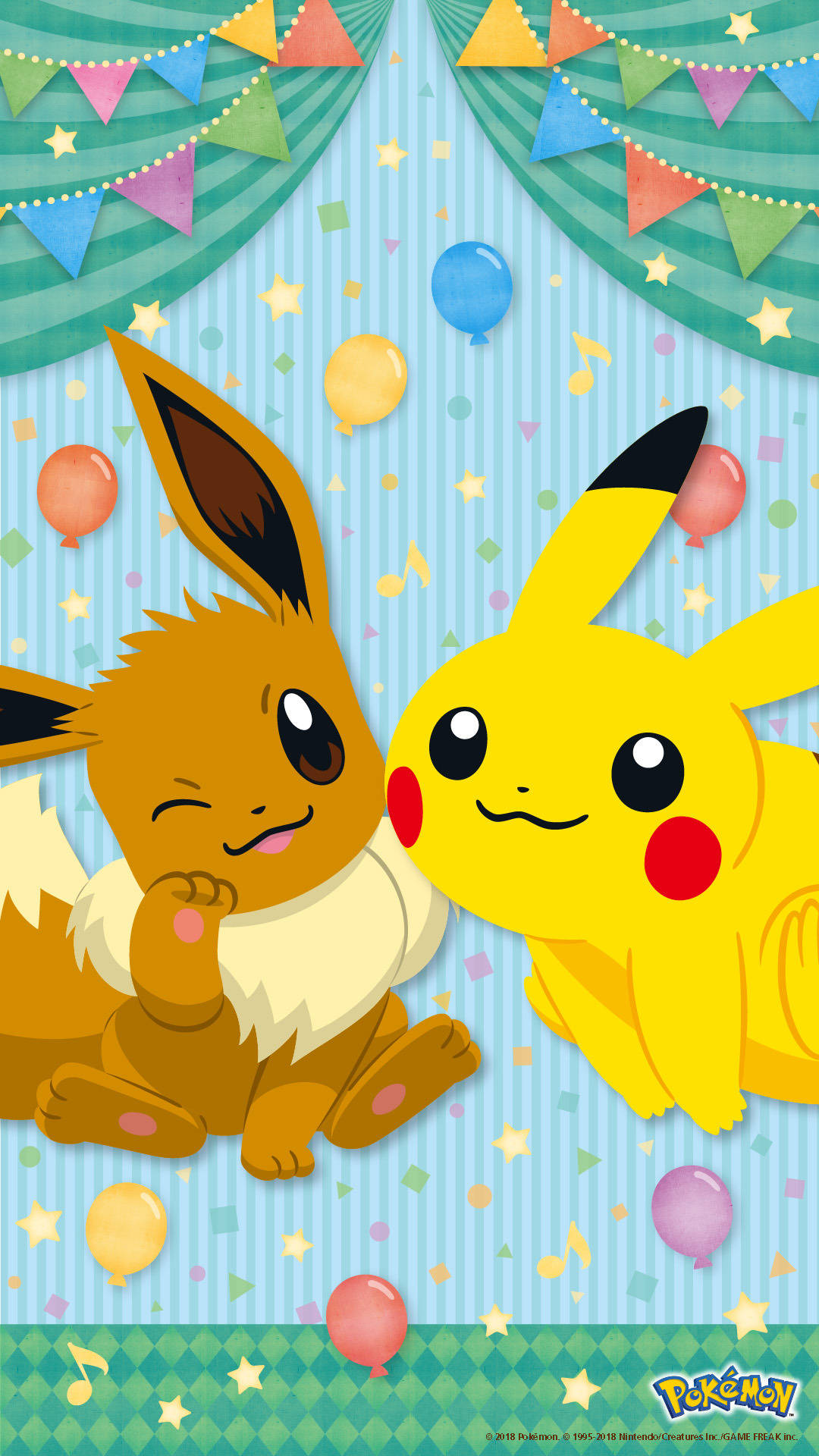 Eevee та Пікачу для iPhone Шпалери