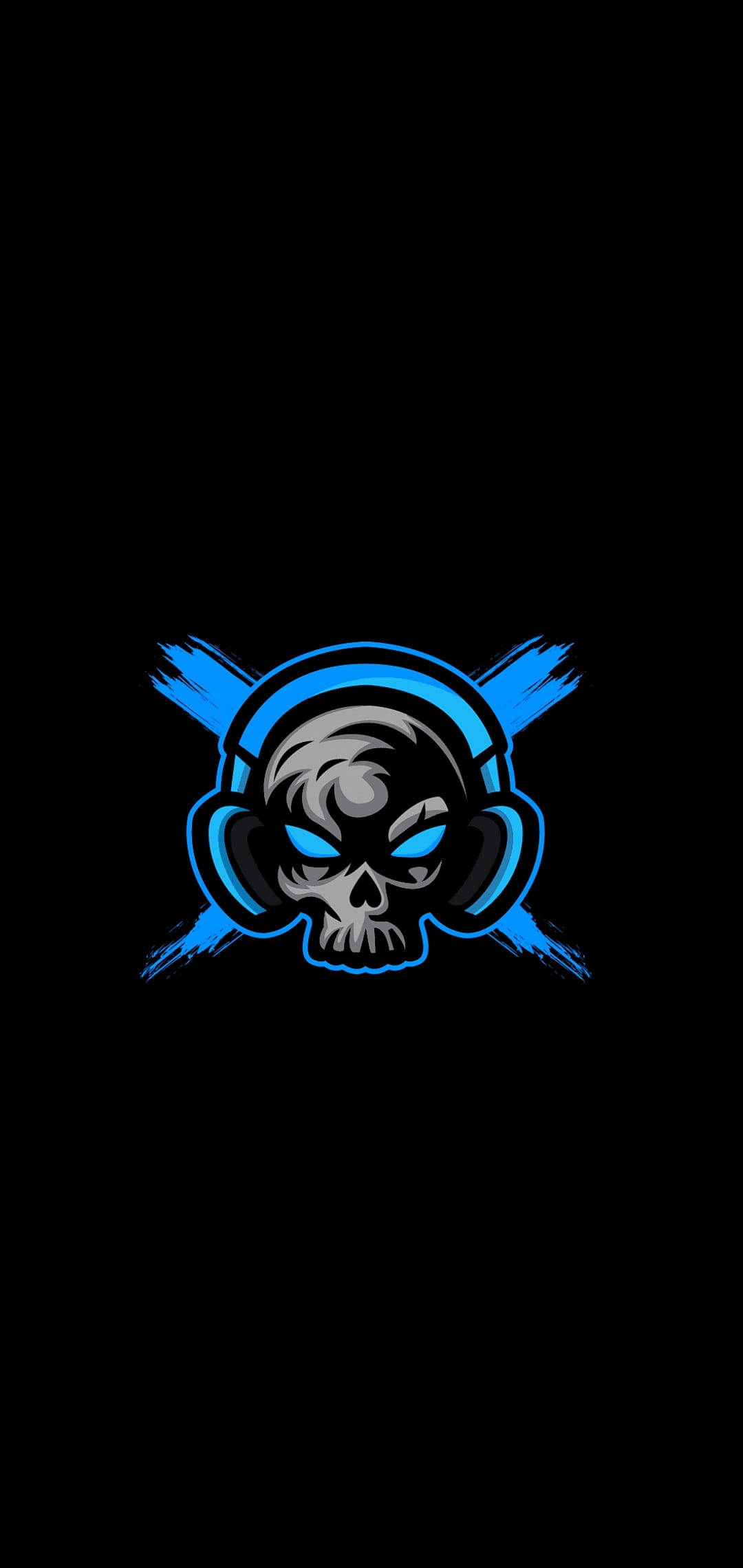 Enthralling Skull with Headphones Gaming Logo HD Шпалери