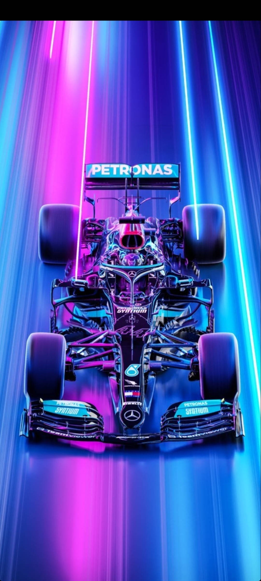 F1 AMG Petronas неоновая дорога iPhone Шпалери