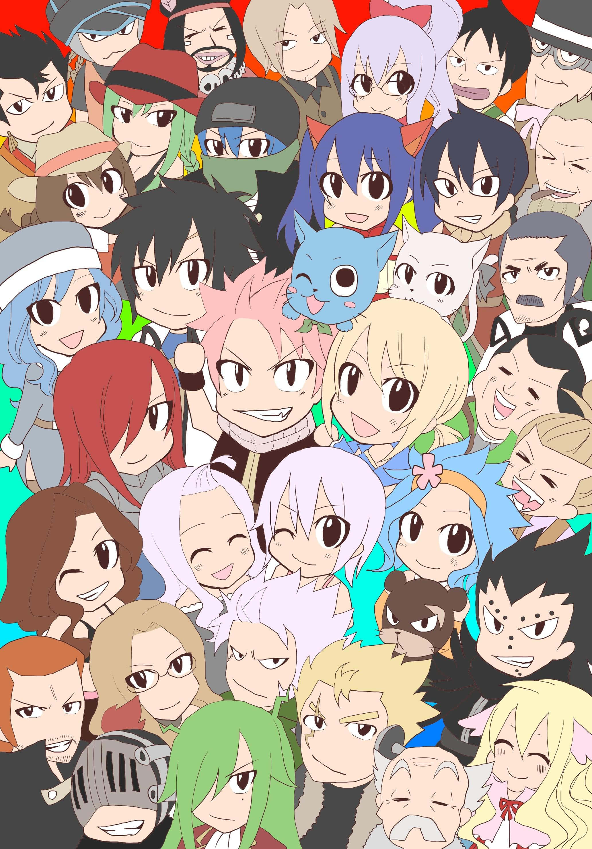 Fairy Tail Естетика Чібі Вектор Шпалери