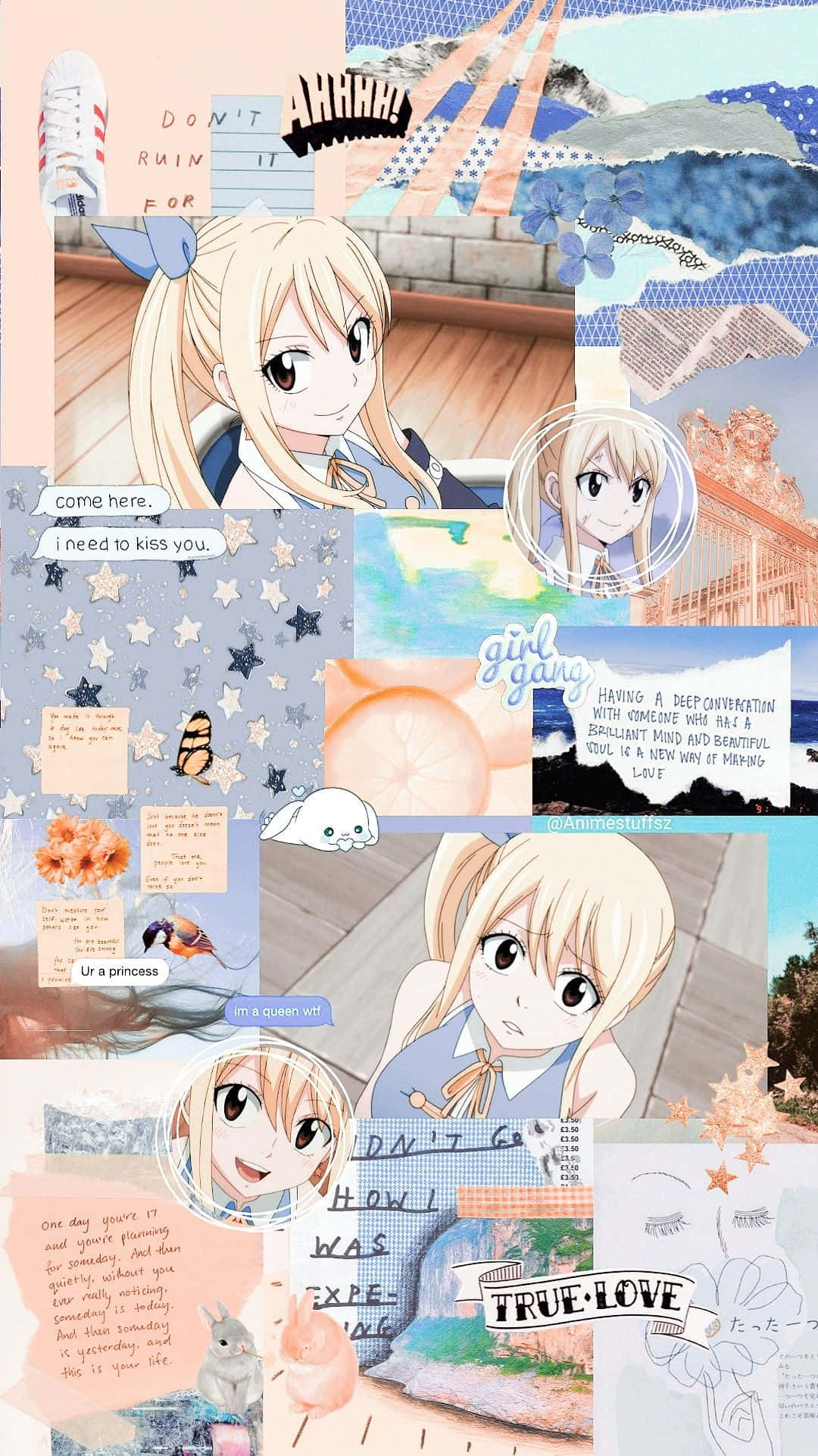 Естетичний колаж-скрапбук Fairy Tail Шпалери