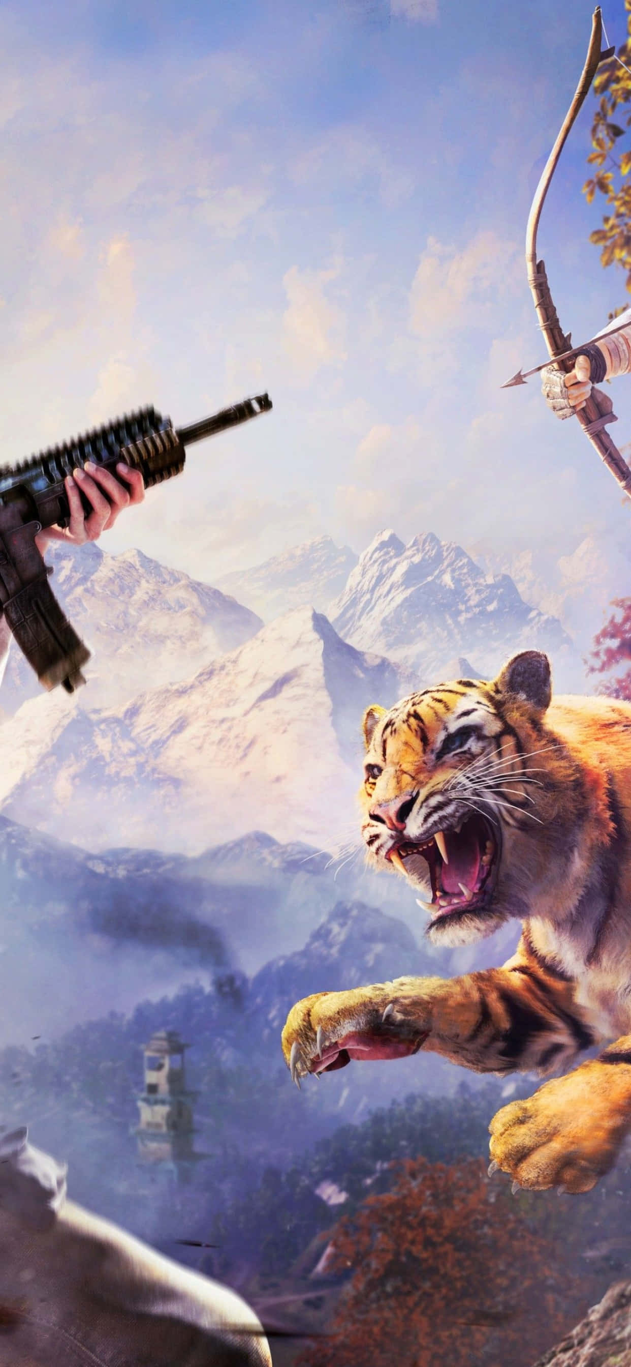 Почувствуйте приключение Far Cry 4 на вашем iPhone Xs Max Шпалери