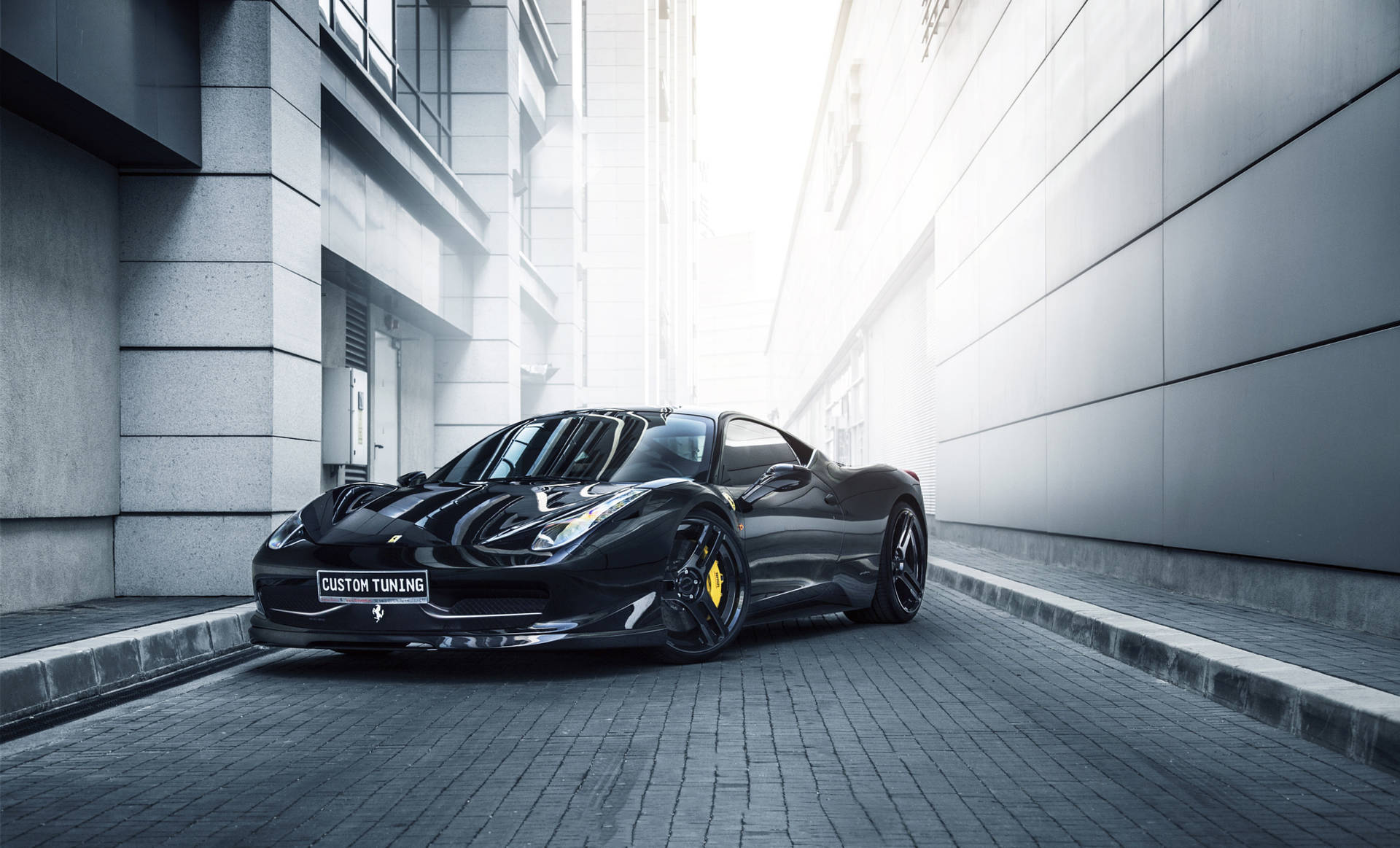 Ferrari 458 Italia, модифікований Novitec, яскраво-сірий, шпалери.