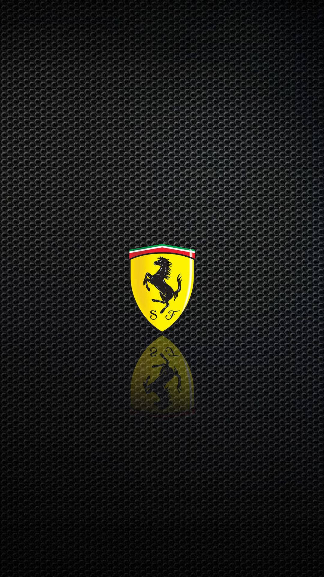 Чорний естетичний логотип Ferrari для телефону Шпалери