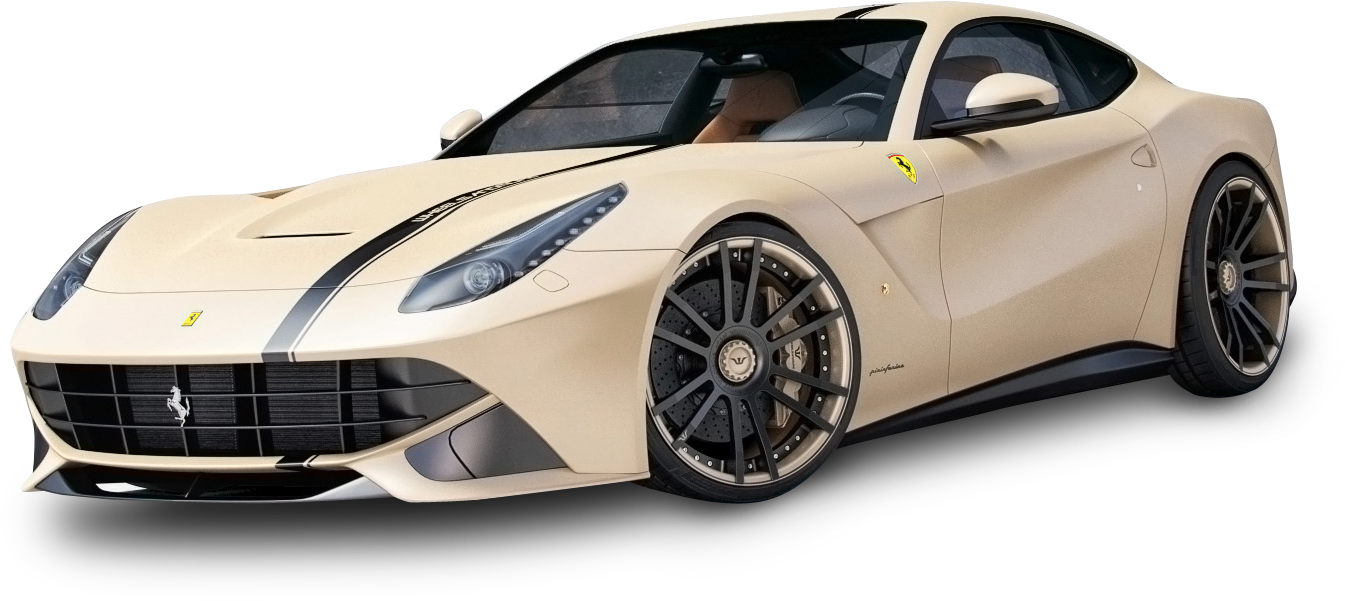 Бежеве Ferrari суперкар у профіль Шпалери