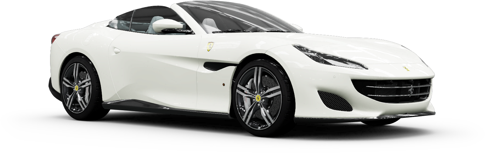 Біла Ferrari Convertible в профіль Шпалери