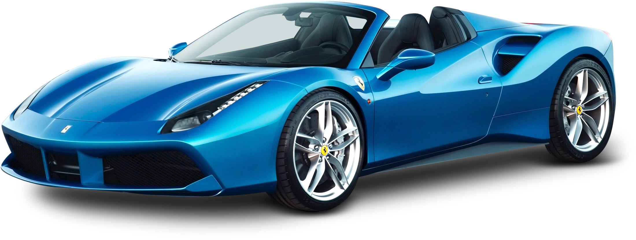 Синій спортивний автомобіль Ferrari у профіль Шпалери