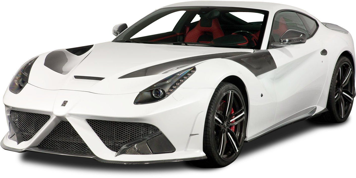 Білий спортивний автомобіль Ferrari ізолирован Шпалери