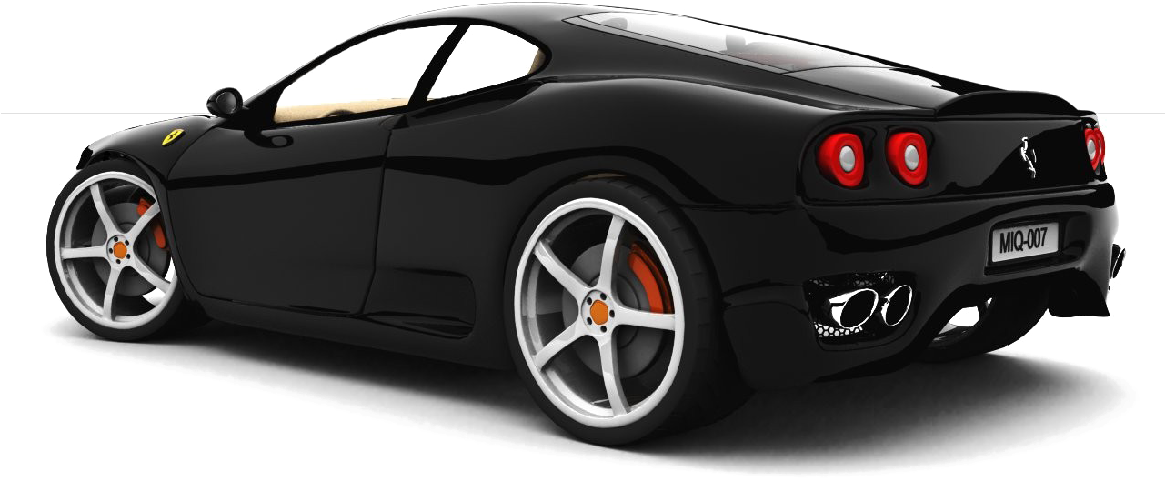 Чорний спортивний автомобіль Ferrari у профіль Шпалери