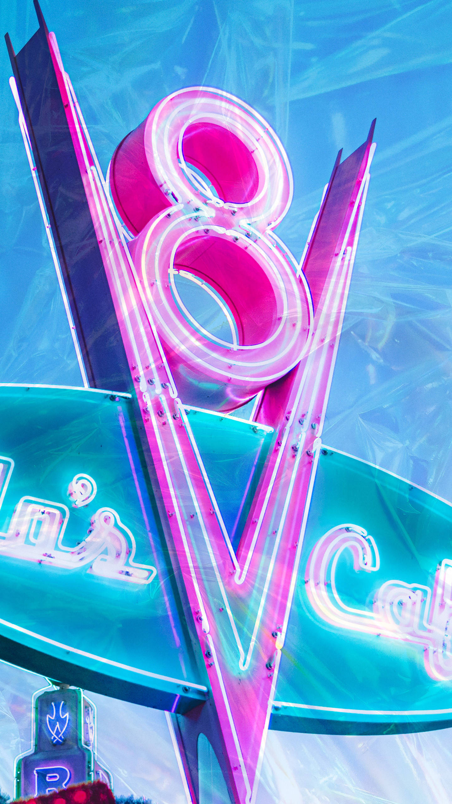 Логотип Flo's V8 Cafe Disneyland Шпалери