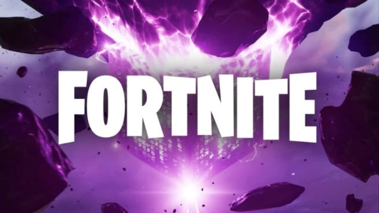 Крутий логотип Fortnite та фіолетові електричні розряди Шпалери