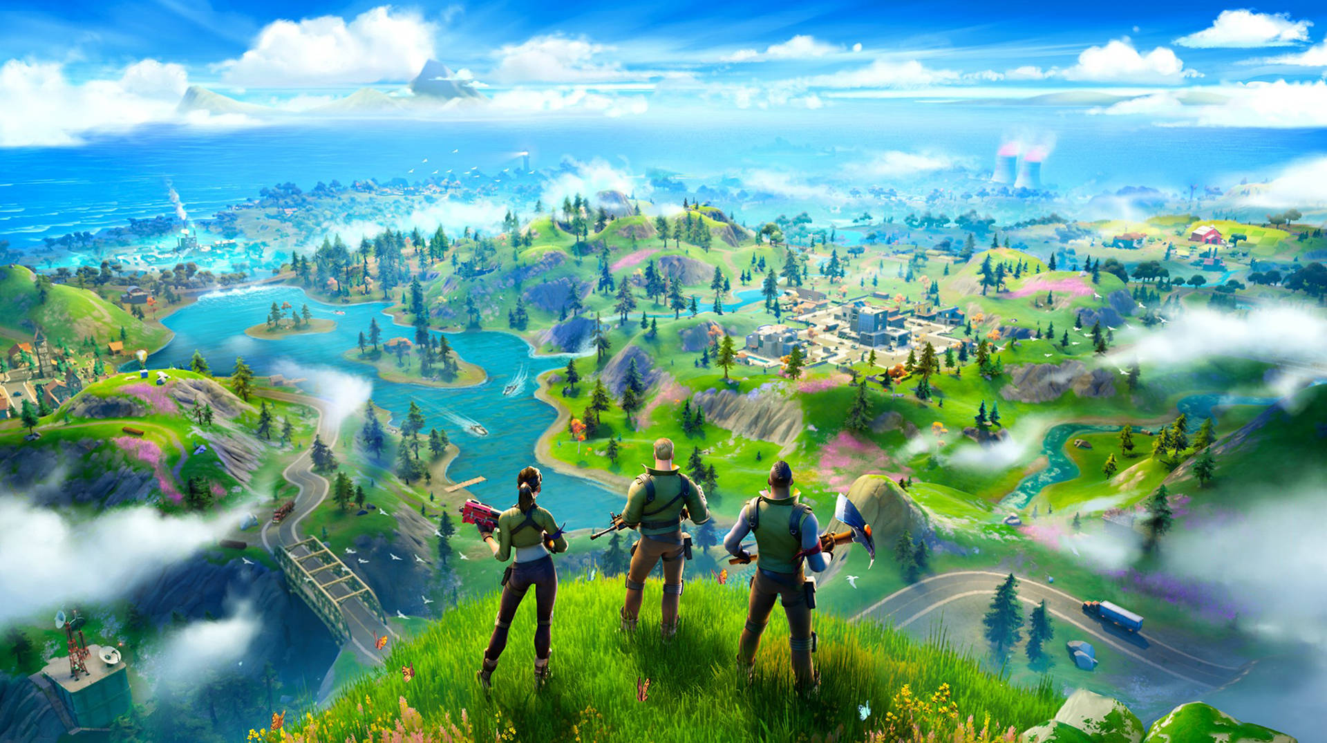 Fortnite Battle Royale ігровий процес на робочому столі мапа Шпалери
