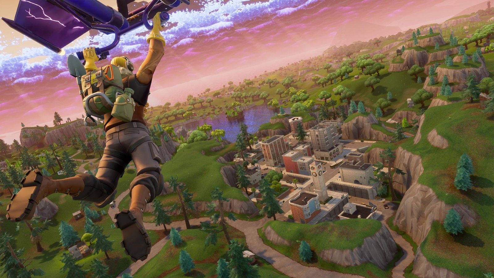 Стрибніть з парашутом на острів у Fortnite від Epic Шпалери