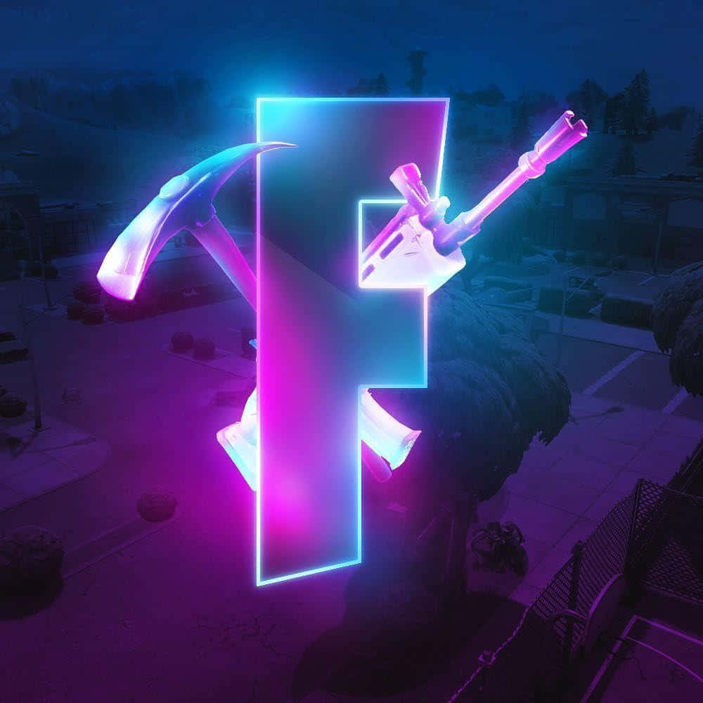 Крутий логотип Fortnite з фіолетовим відблиском Шпалери
