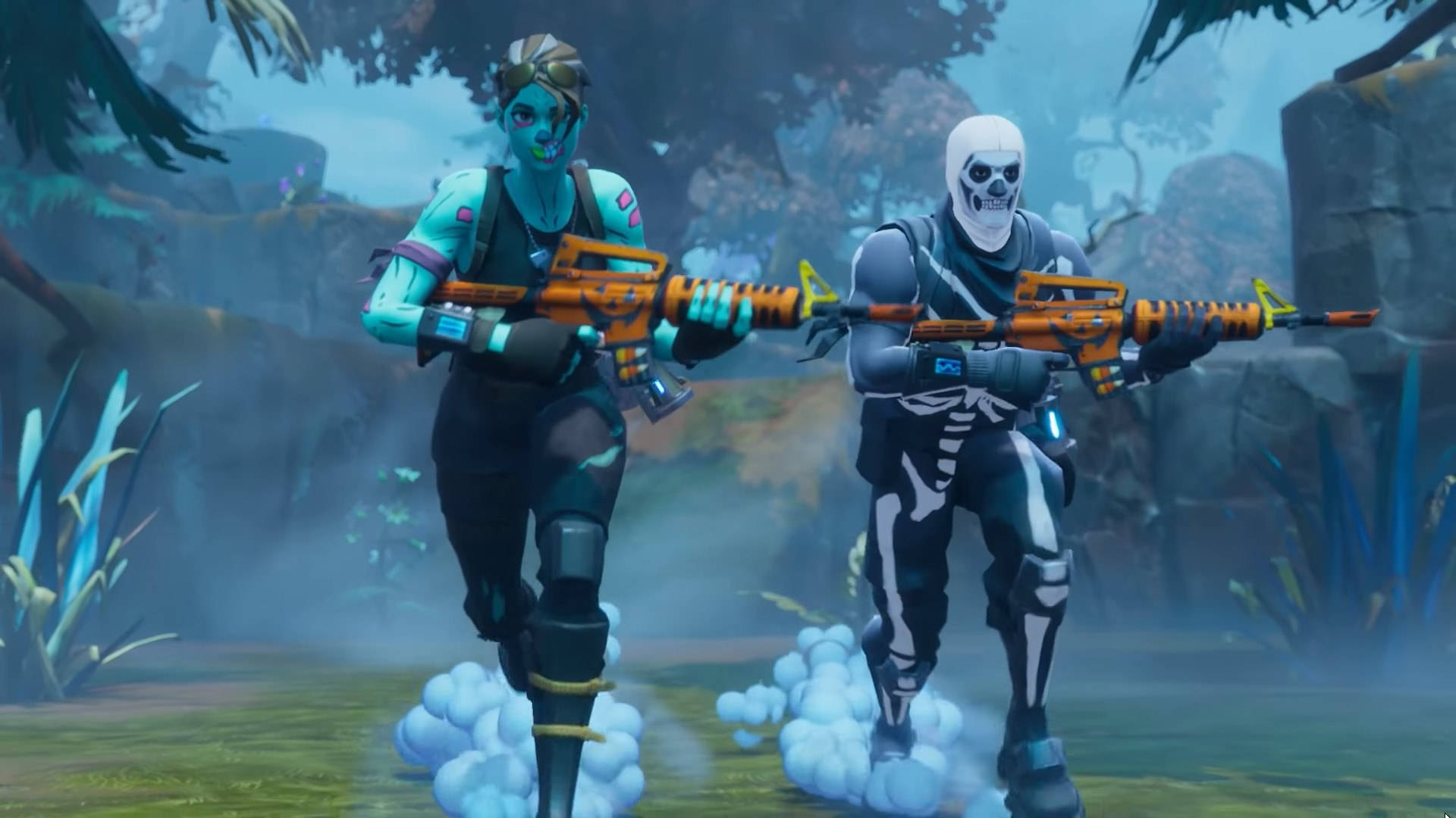 Двоє гравців Fortnite проти холоду Шпалери