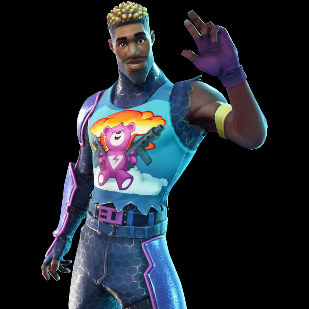 Персонаж Fortnite машет рукой Шпалери