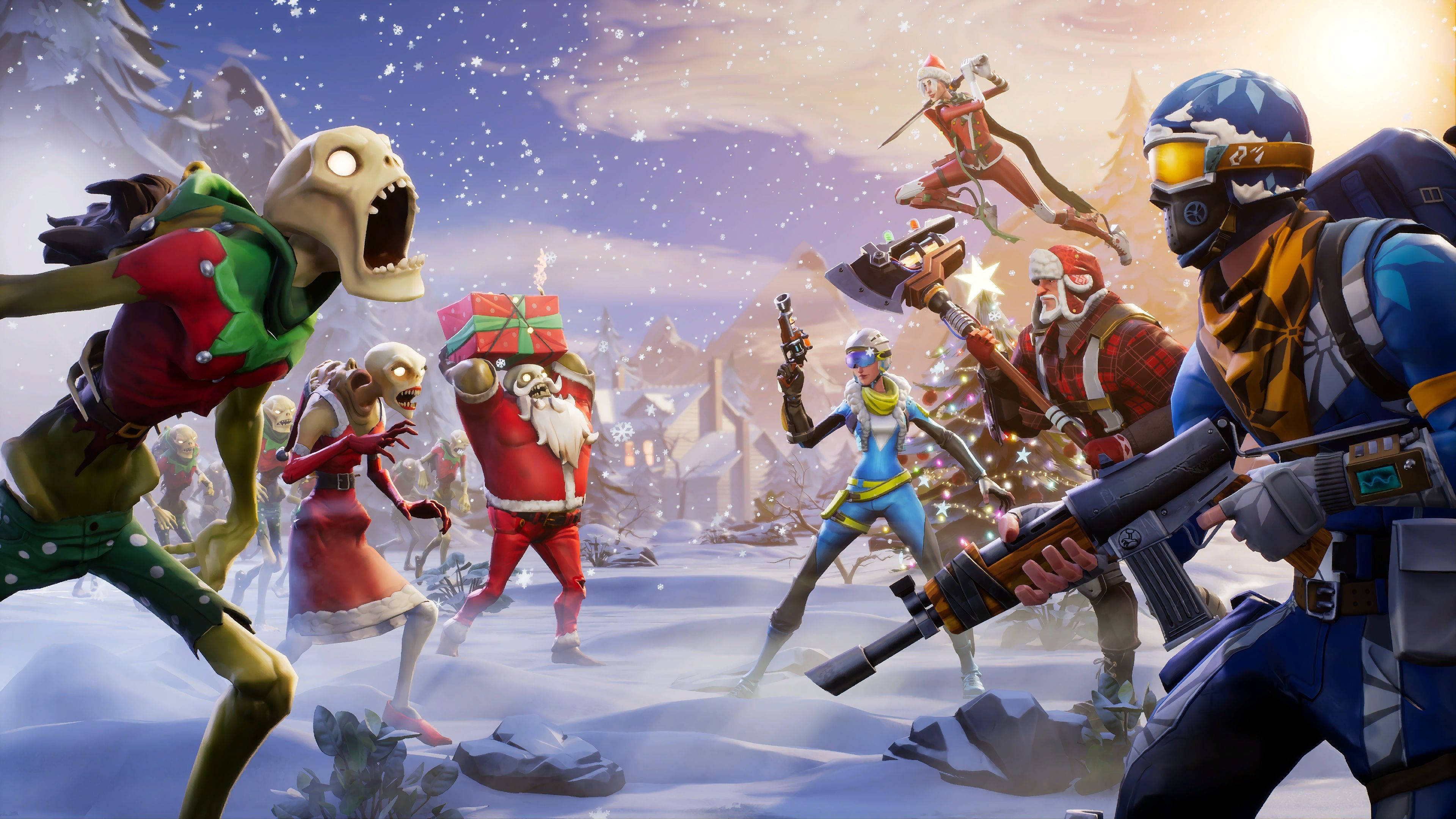 Переживіть свята з Fortnite Save the World Шпалери