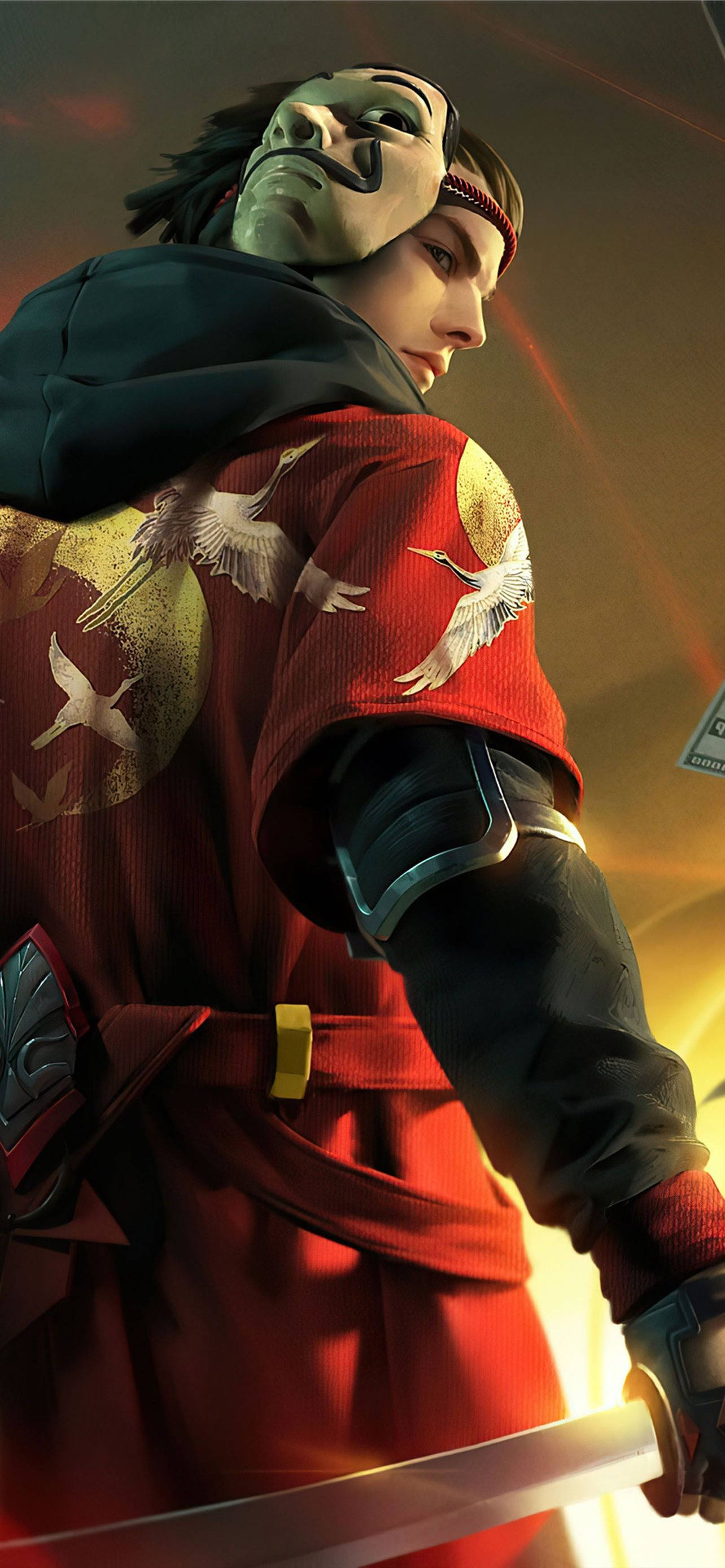 Free Fire Сезон 1 з маскою з Паперового будинку Шпалери