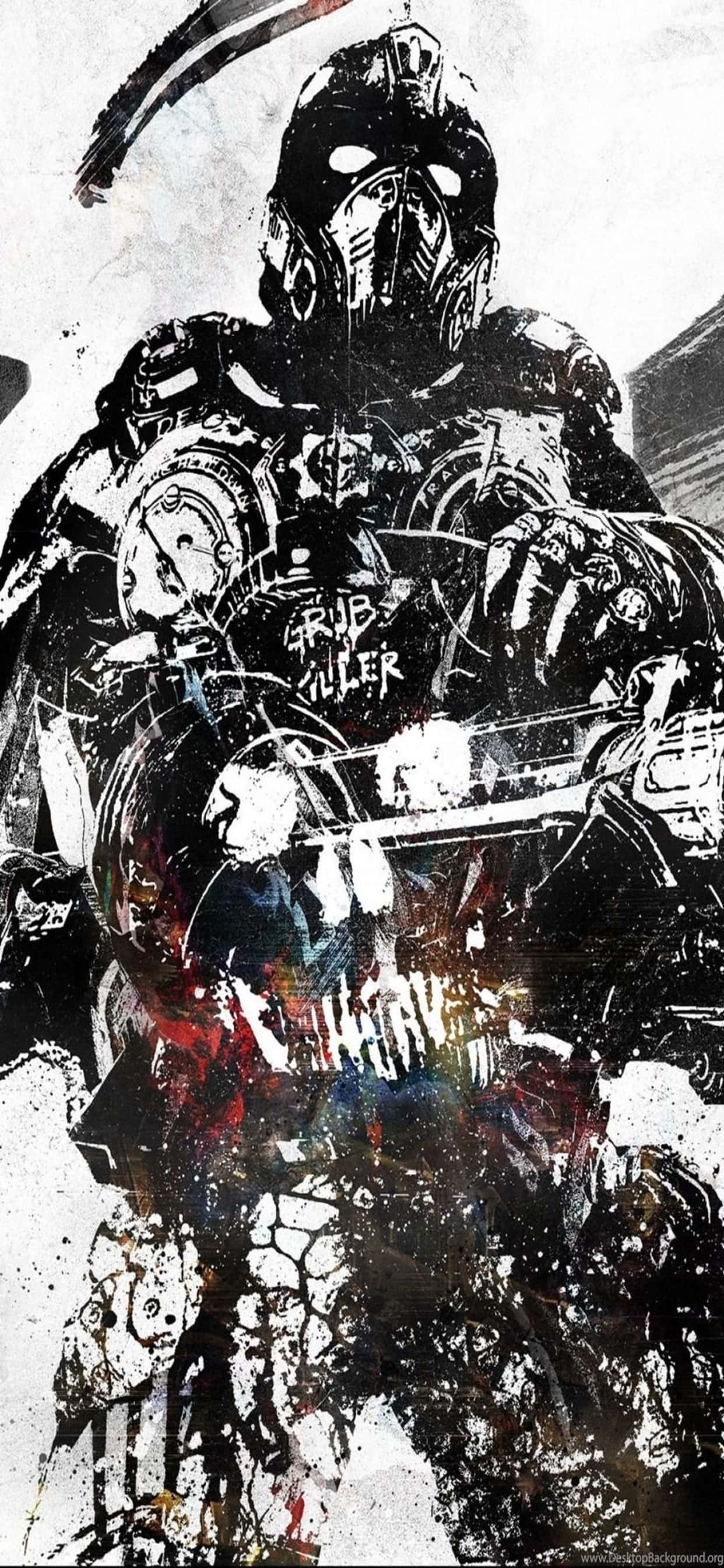 Захватывающее действие игры Gears of War 5 на iPhone XS Max Шпалери