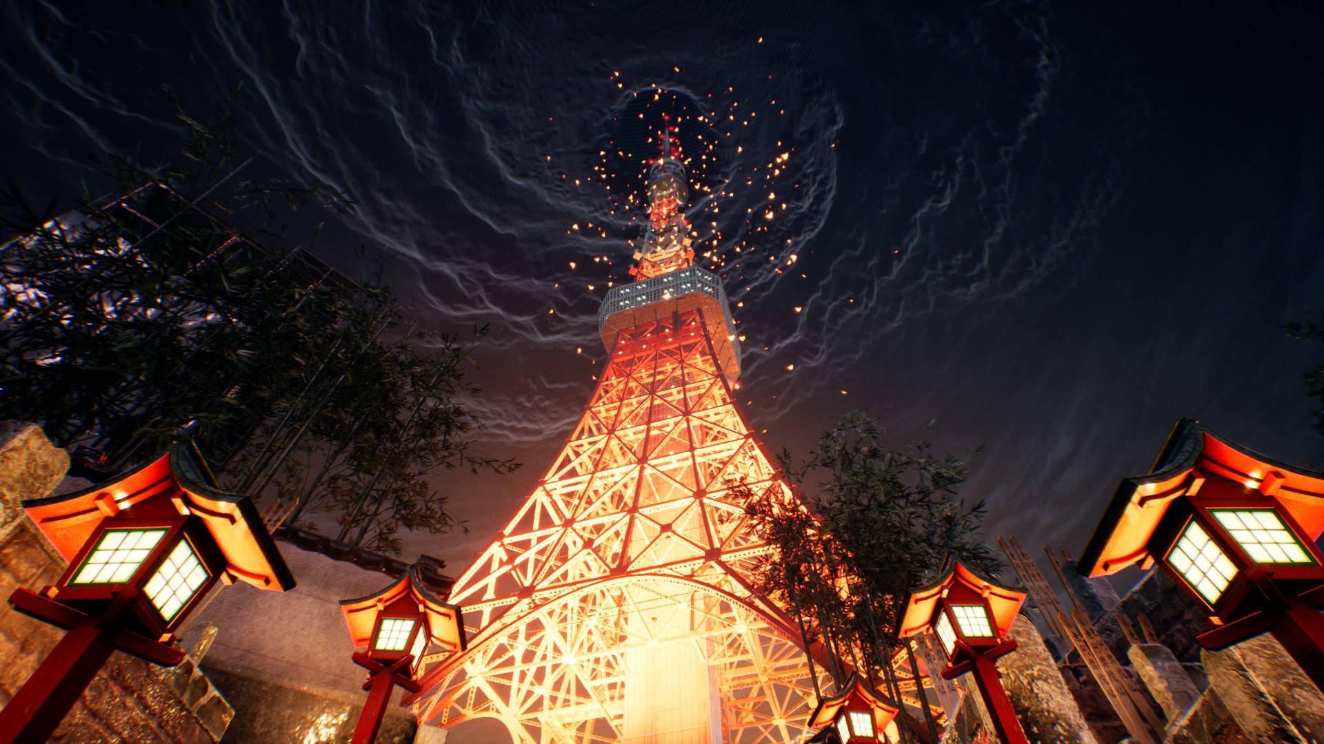 Ghostwire Tokyo: Кружащиеся облака Шпалери