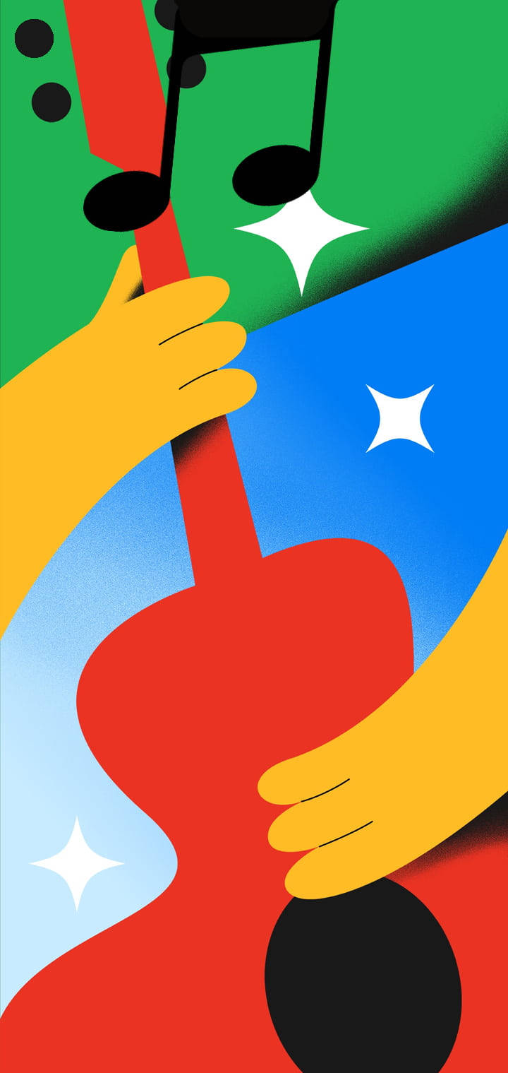 Графическое искусство гитары Google Pixel 4 Шпалери