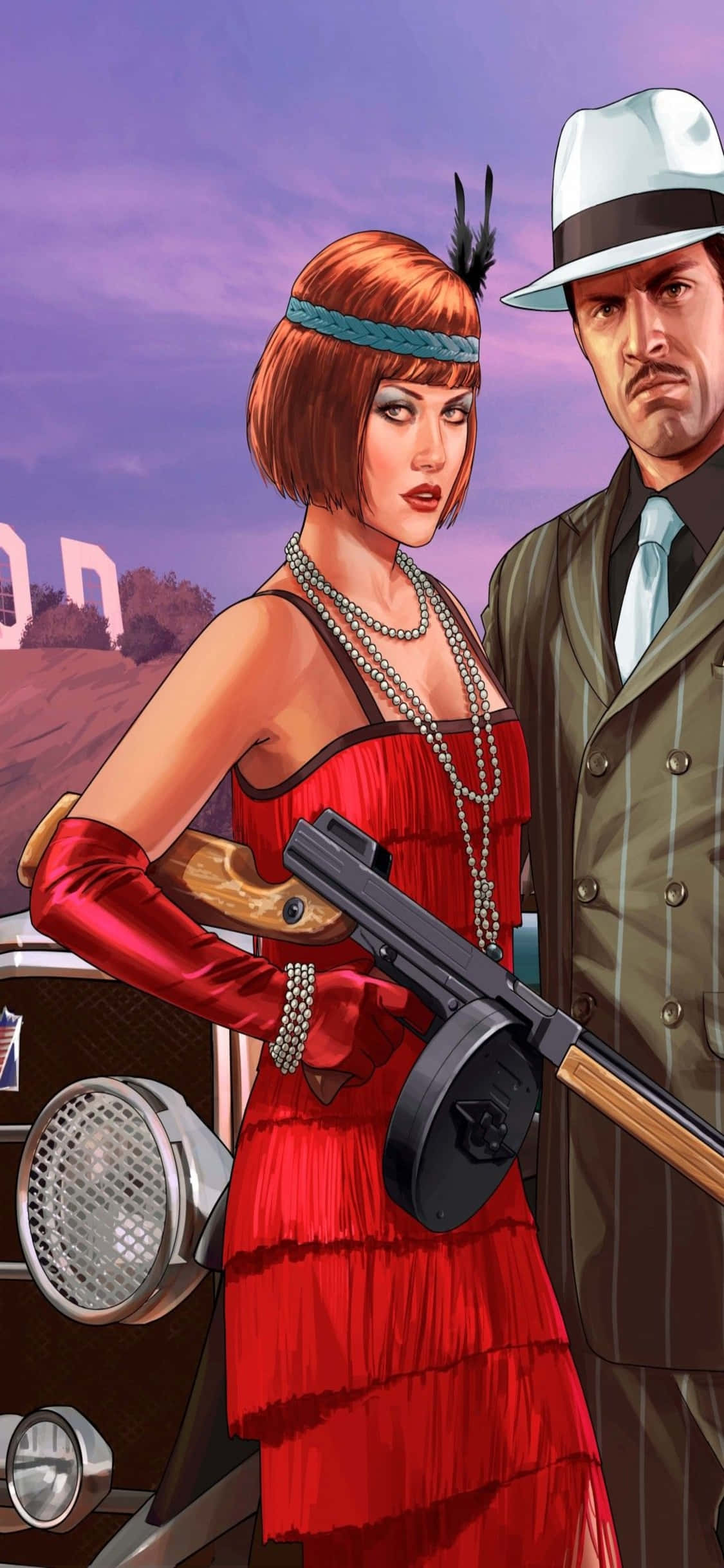 Фон Grand Theft Auto V для iPhone X на тему дня святого Валентина Шпалери