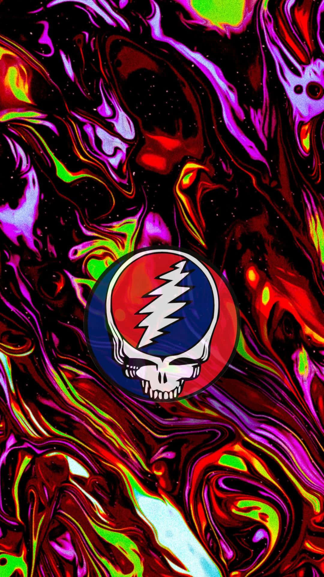 Розтяжимая светящаяся кожа и логотип черепа Grateful Dead для iPhone Шпалери