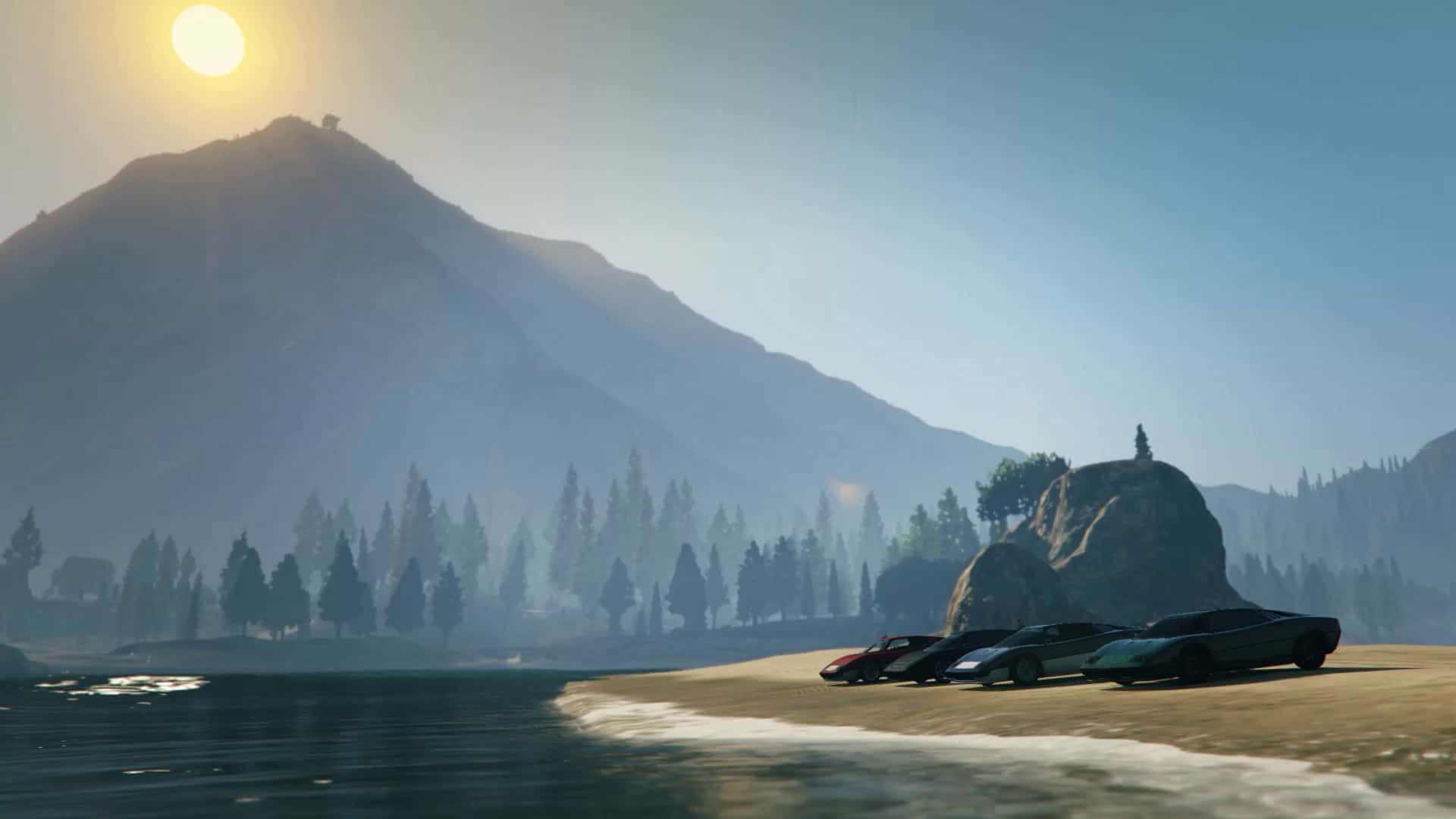 GTA фон спортивні авто на пляже Шпалери